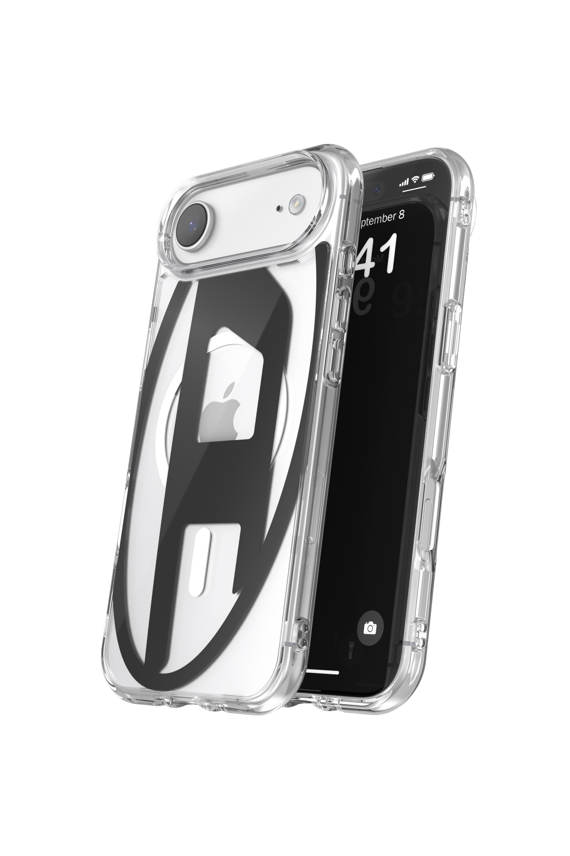 Diesel - 60416 AOP CASE, Unisex's Oval D metallic case with magsafe for iPhone 17 Air in Black - 3