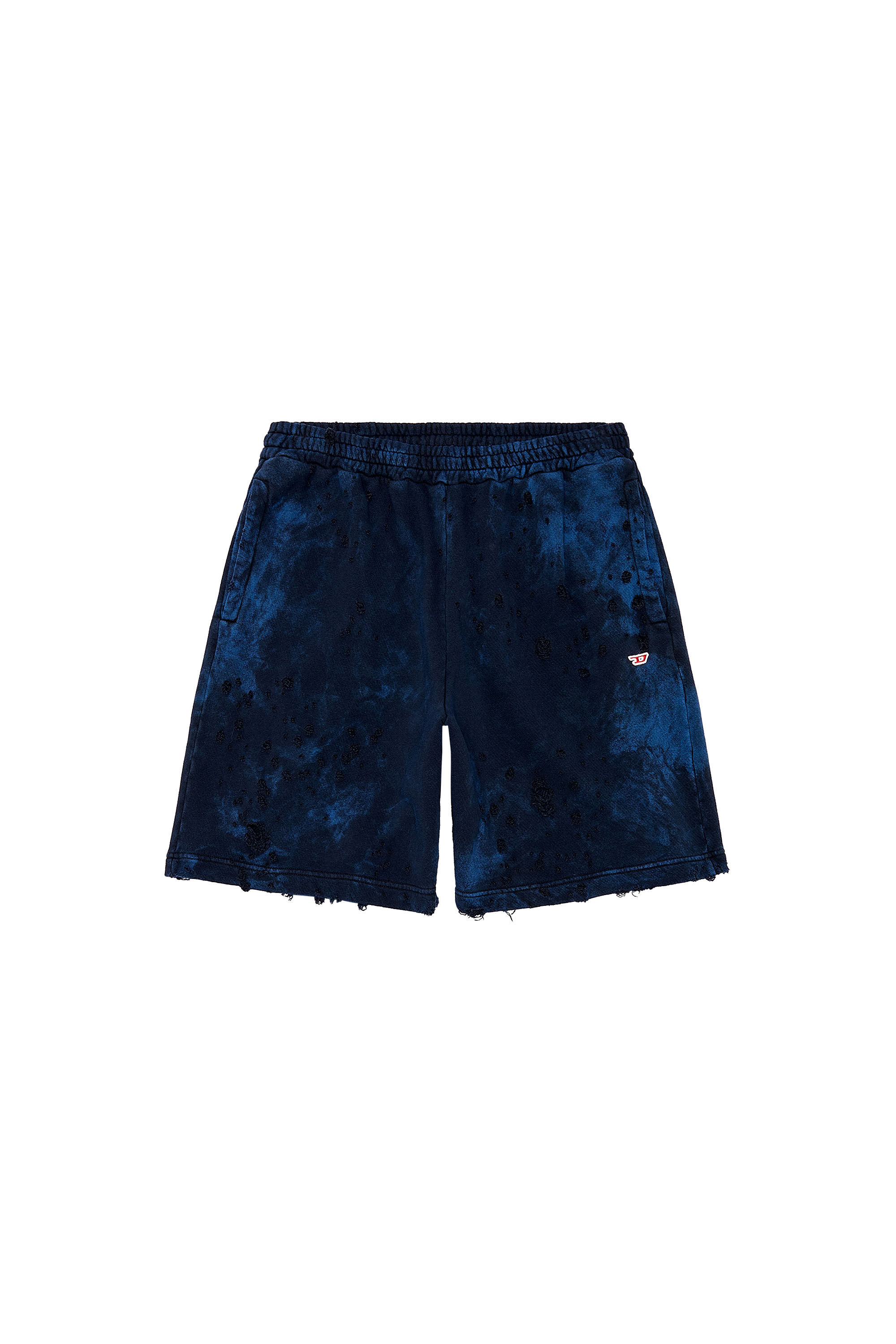 Diesel - P-CROWN-N2, Man Distressed shorts with marbled effect in Blue - Image 2