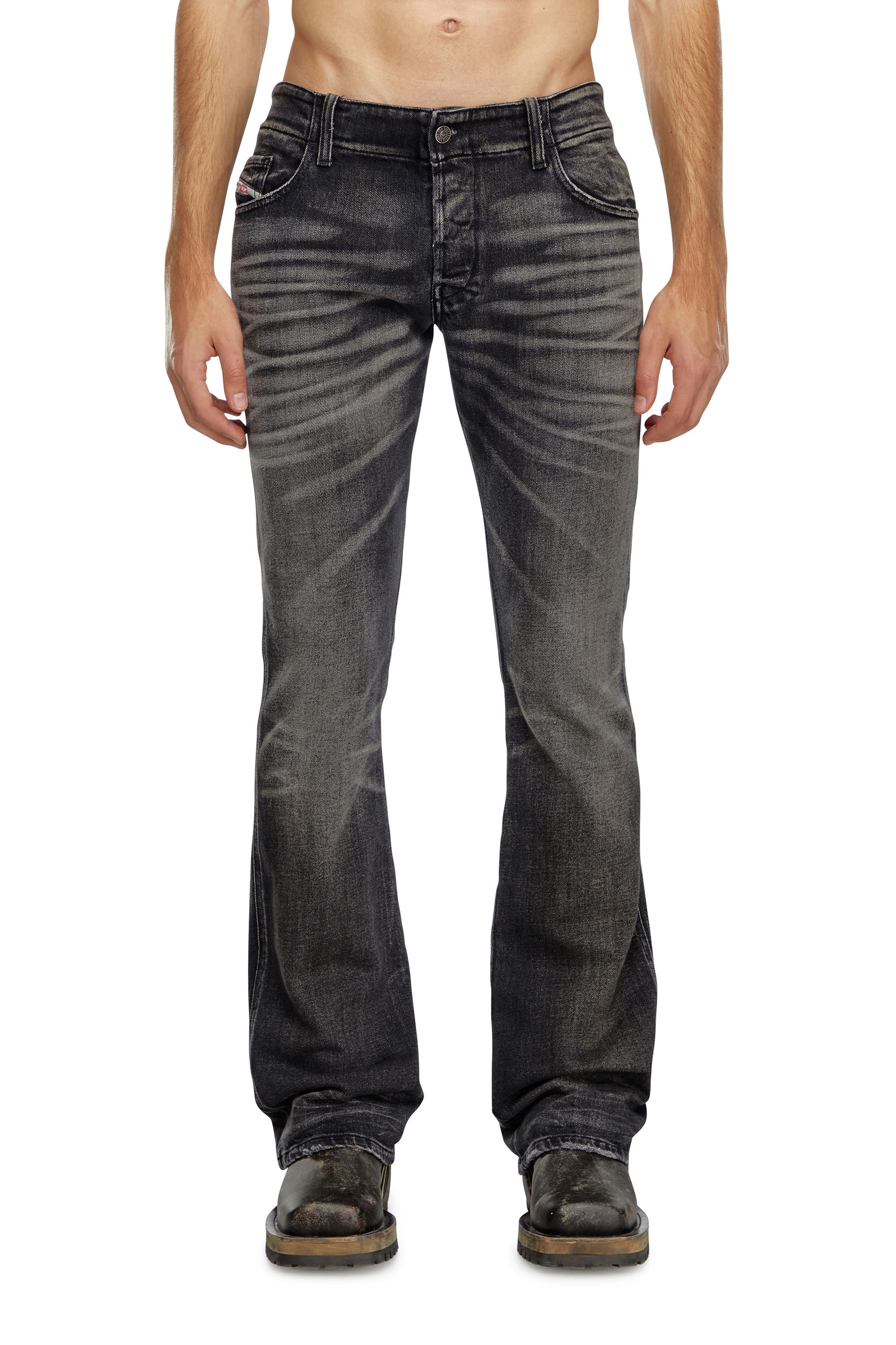 Diesel - Man Bootcut Jeans D-Backler 09J65, Black/Dark grey - Image 3