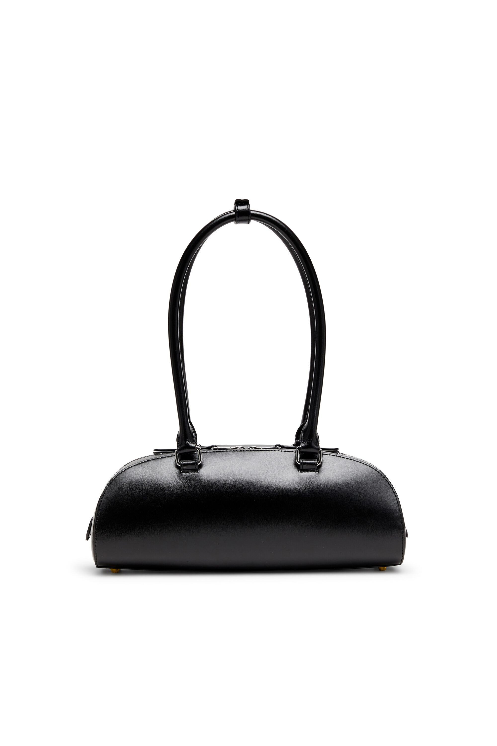 Diesel - 1DR DOME SHOULDER EW, Woman's 1DR Dome - Elongated bowling bag in leather in Black - 2