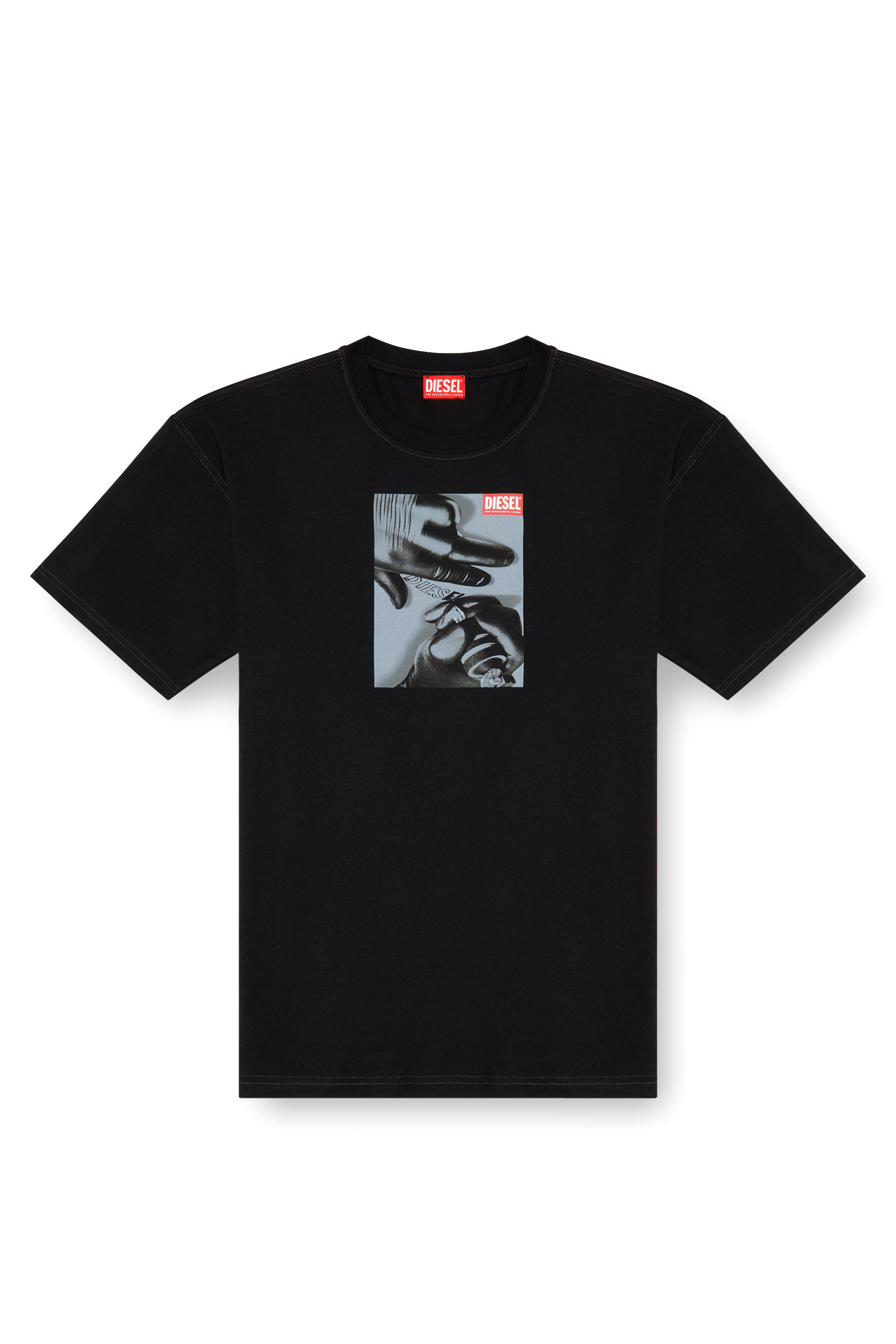 Diesel - T-BOXT-K4, Man T-shirt with tattoo glove print in Black - Image 2