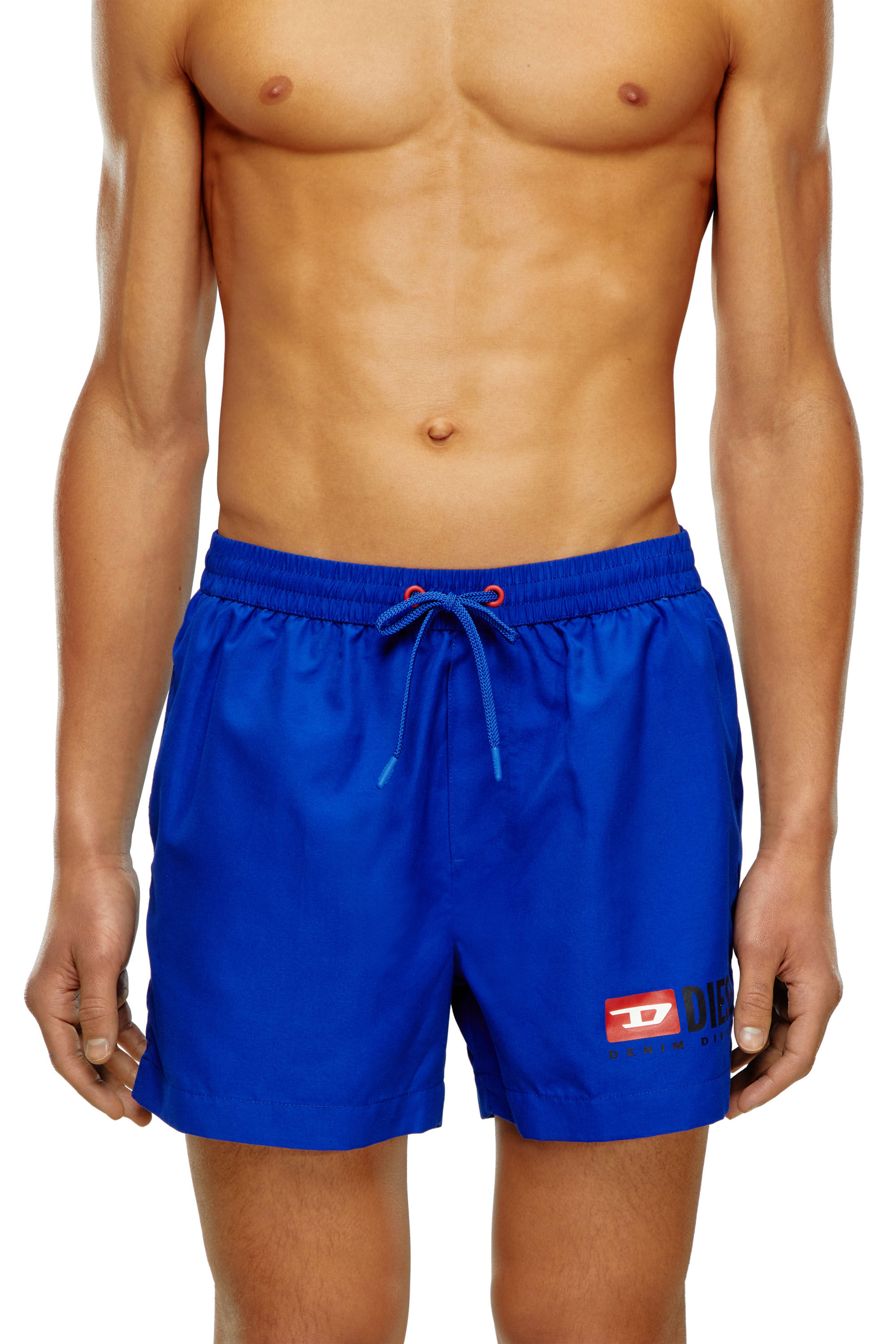 Diesel - BMBX-KEN-37, Man Mid-length swim shorts with logo print in Blue - Image 1