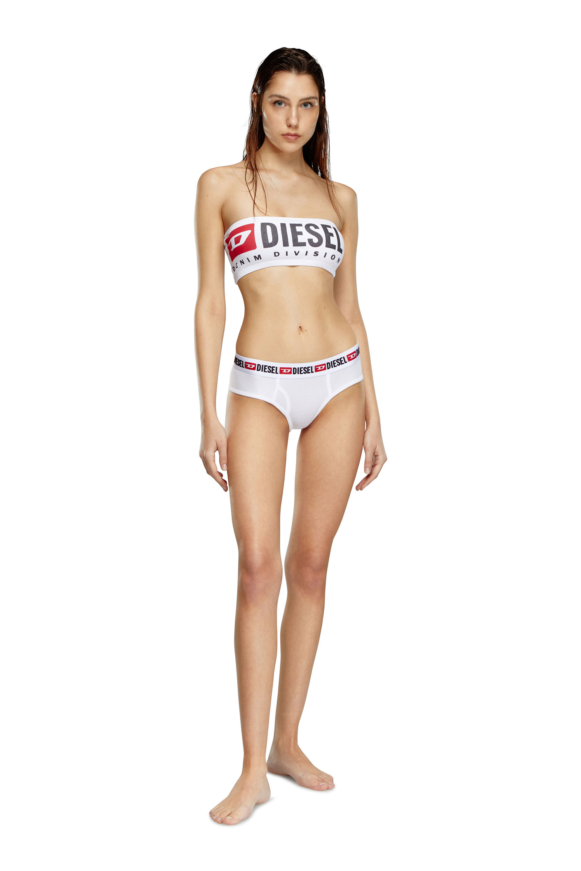 Diesel - UFSB-MELANIE, Woman Strapless bra with maxi logo in White - Image 1