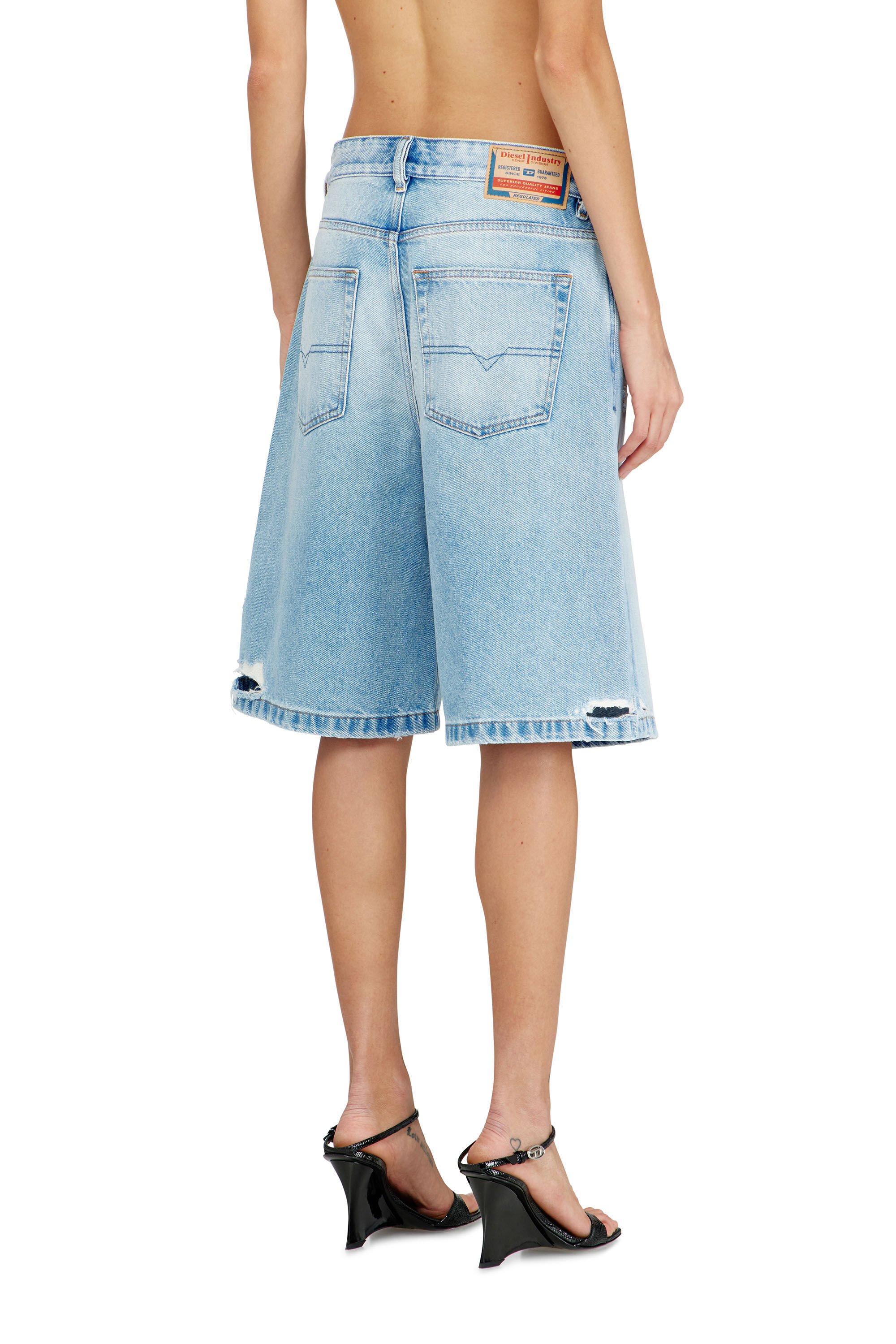 Diesel - DE-SIRE-SHORT, Woman's Shorts in destroyed denim in null - 4
