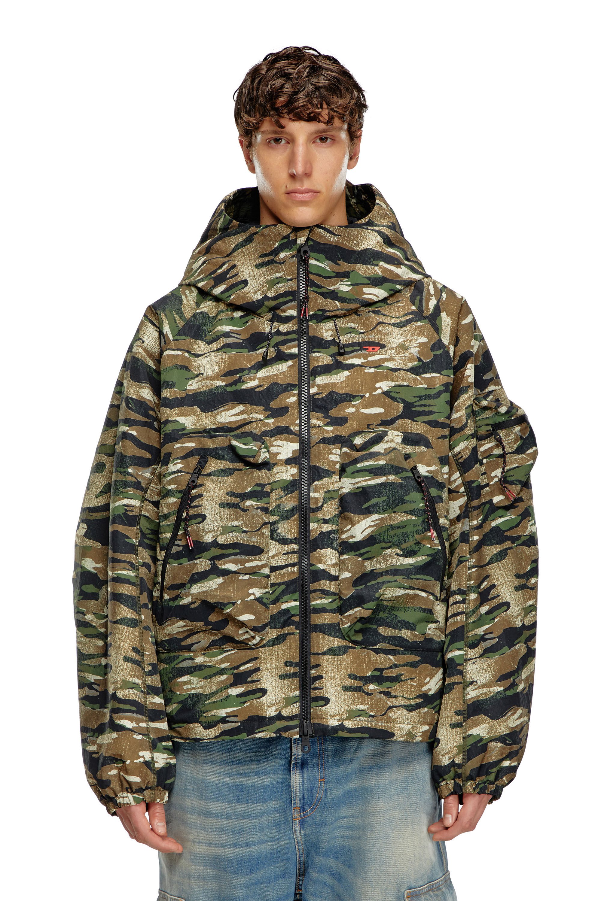 Diesel - AMWT-BERNARD-WT24, Man Camouflage hooded jacket in Multicolor - Image 3