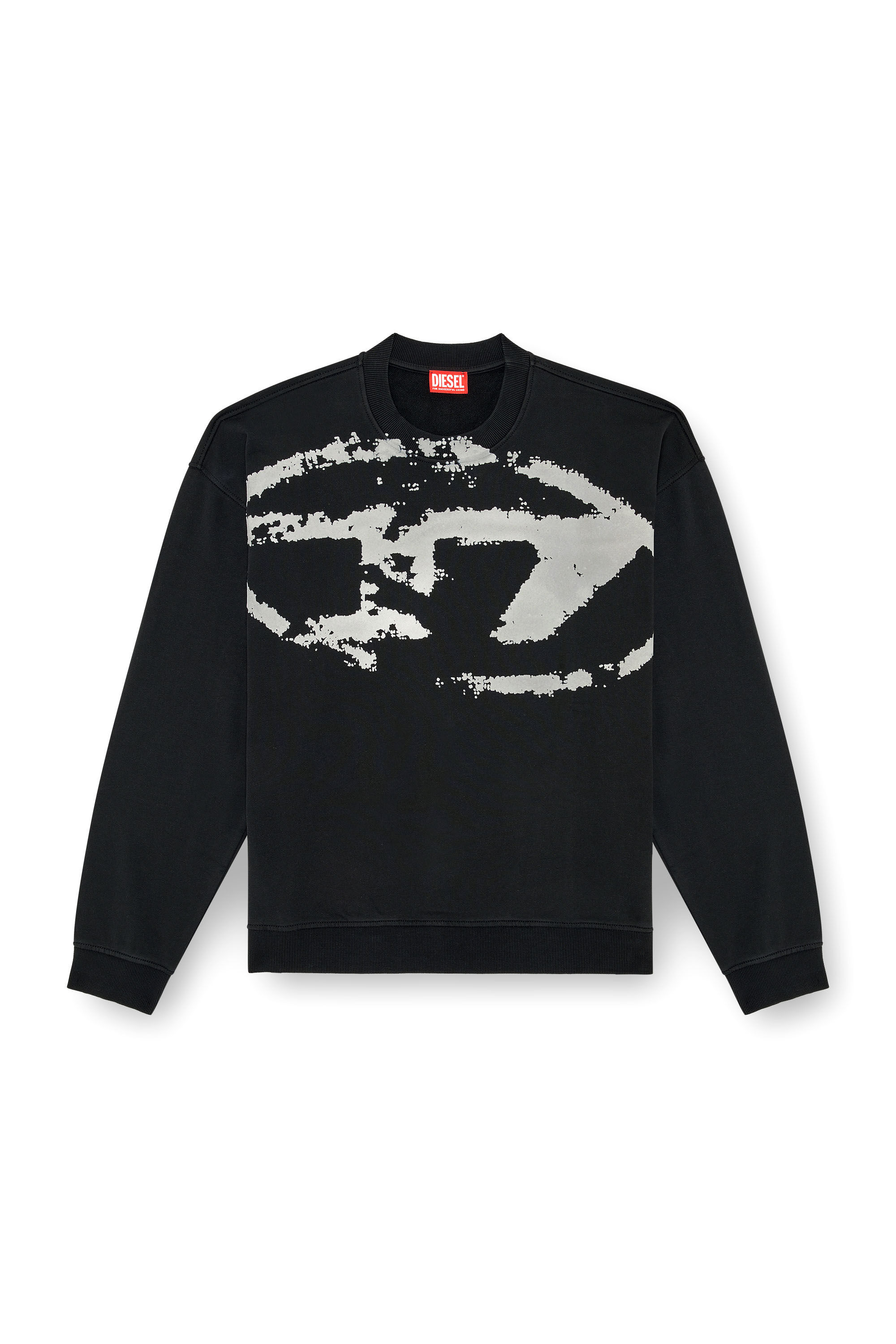 Diesel - S-BOXT-N5, Man Sweatshirt with distressed flocked logo in Black - Image 2