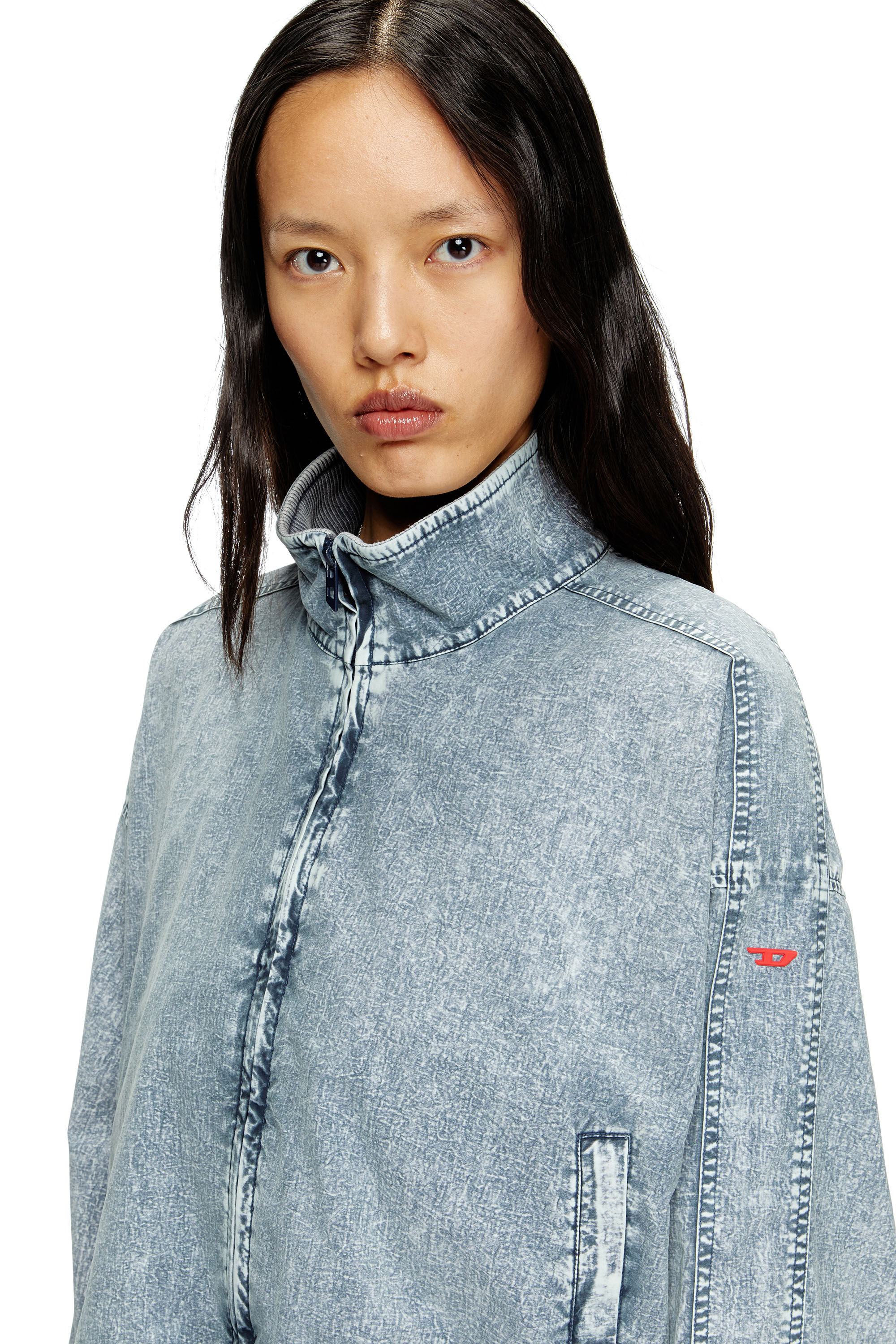 Women's Cropped jacket in recycled nylon taslan | Blue | Diesel