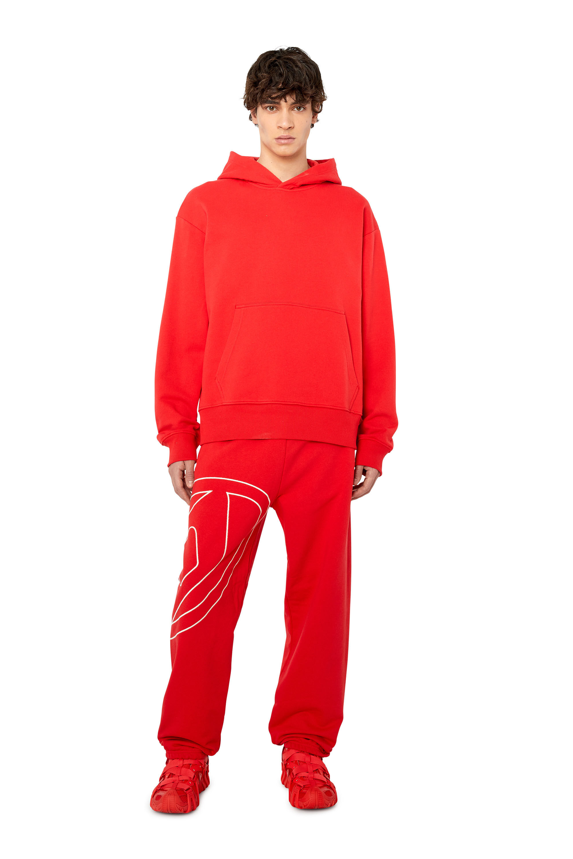 Diesel - P-MARKY-MEGOVAL, Man Sweatpants with maxi D logo in Red - Image 1