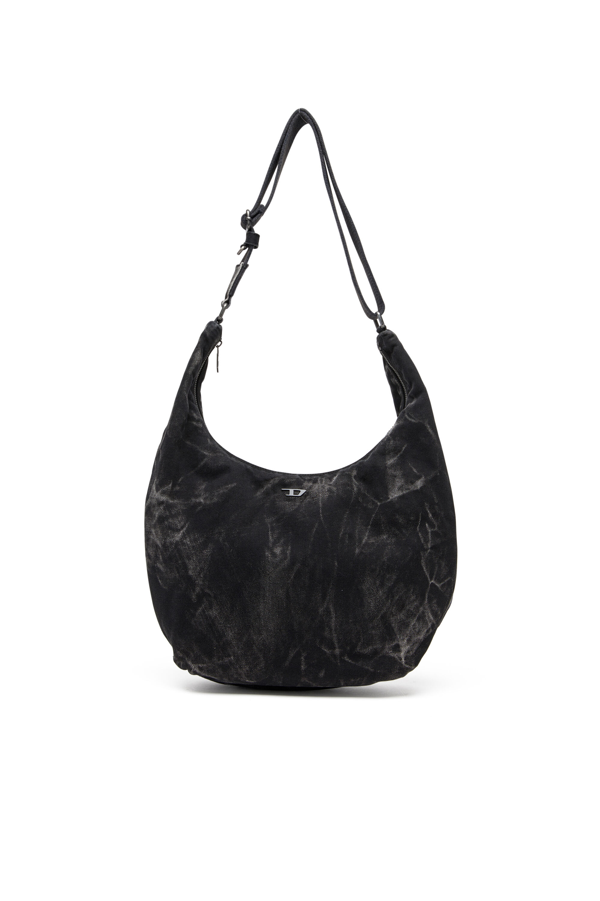 Diesel - RAVE HOBO X, Unisex's Rave - Hobo denim bag with zipper in Black - 1