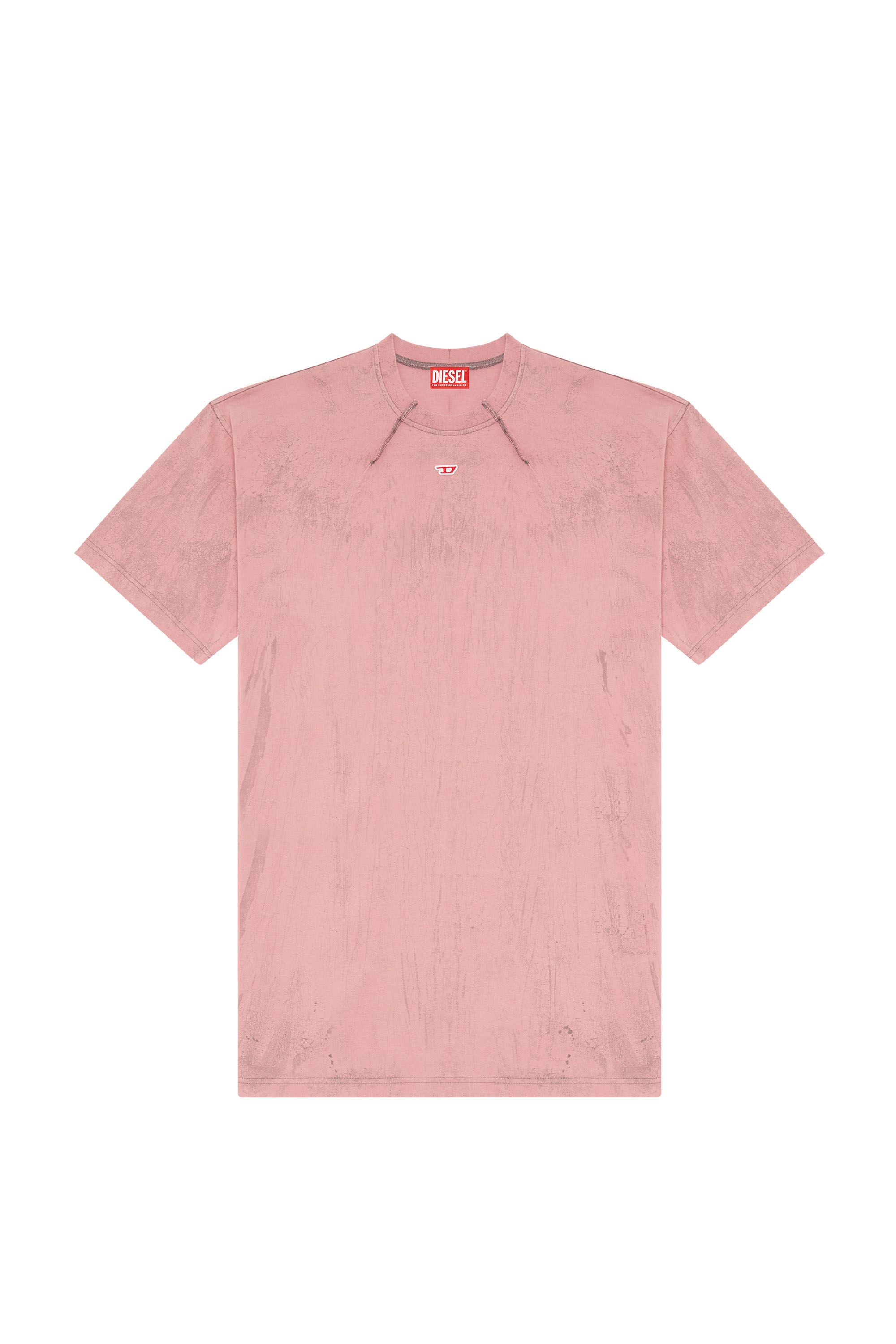 Diesel - T-COS, Man T-shirt in plaster effect jersey in Pink - Image 2