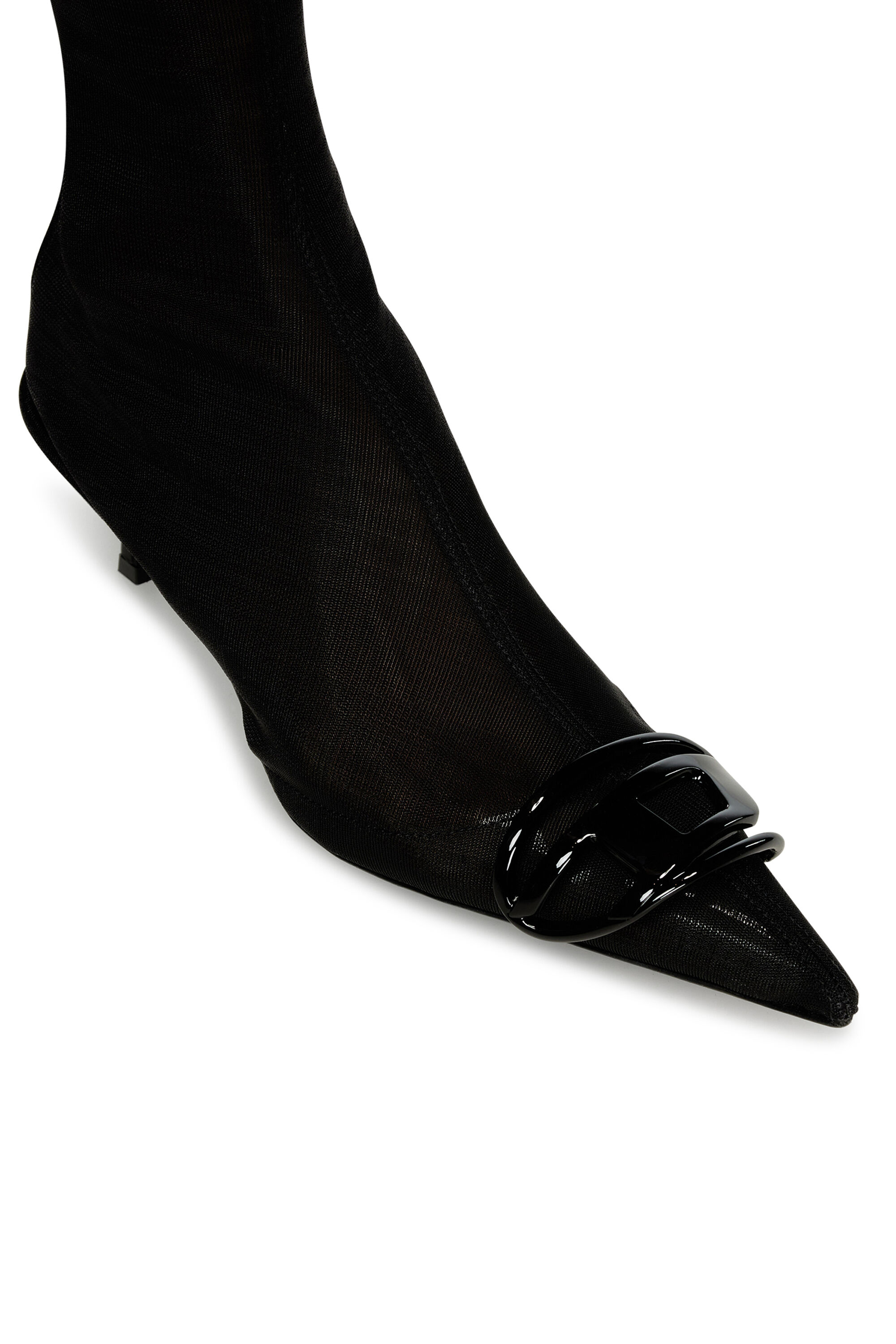 Women's D-Venus-Stretch-mesh ankle boots with kitten heel