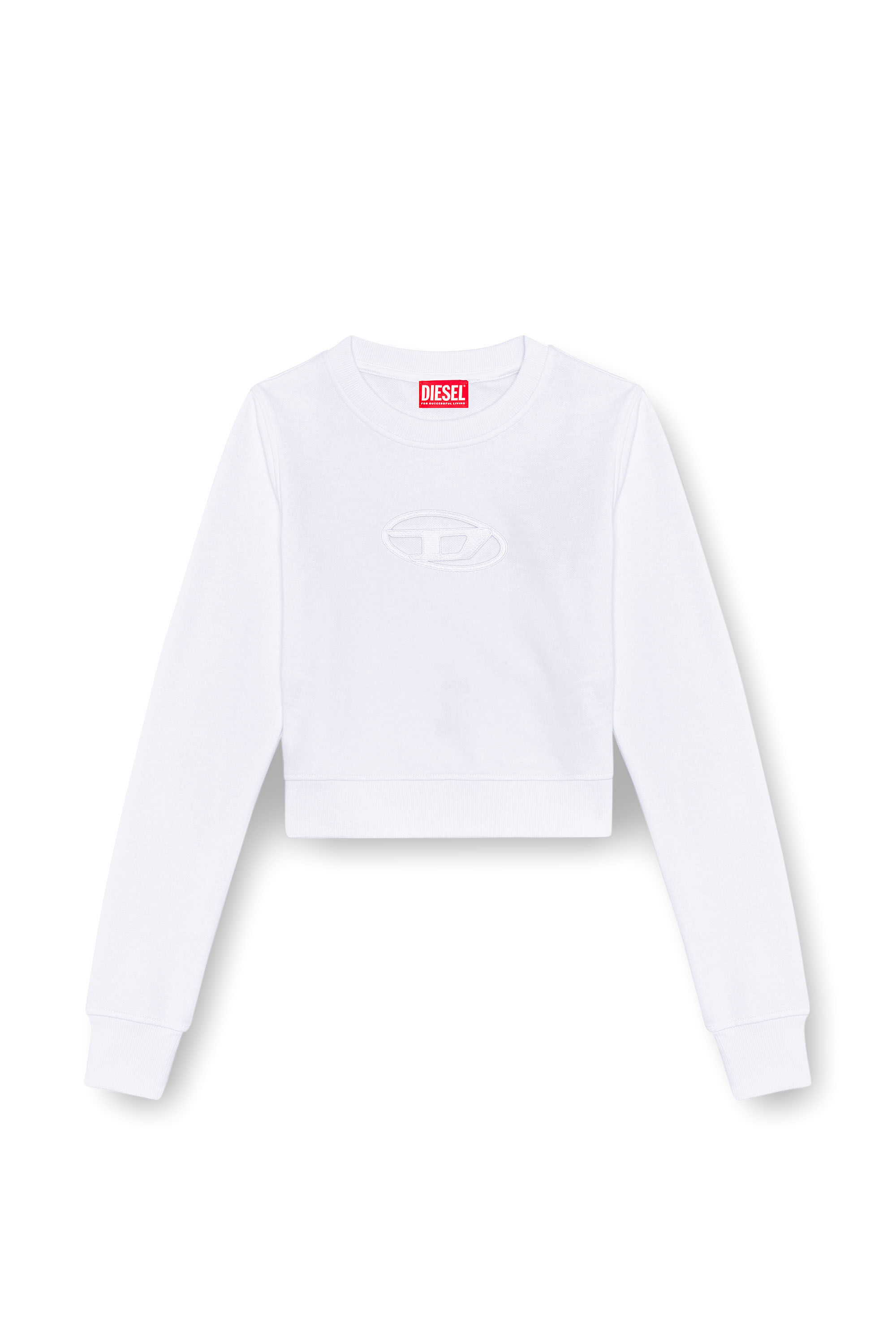 Diesel - F-SLIMMY-OD, Woman Cropped sweatshirt with cut-out logo in White - Image 2