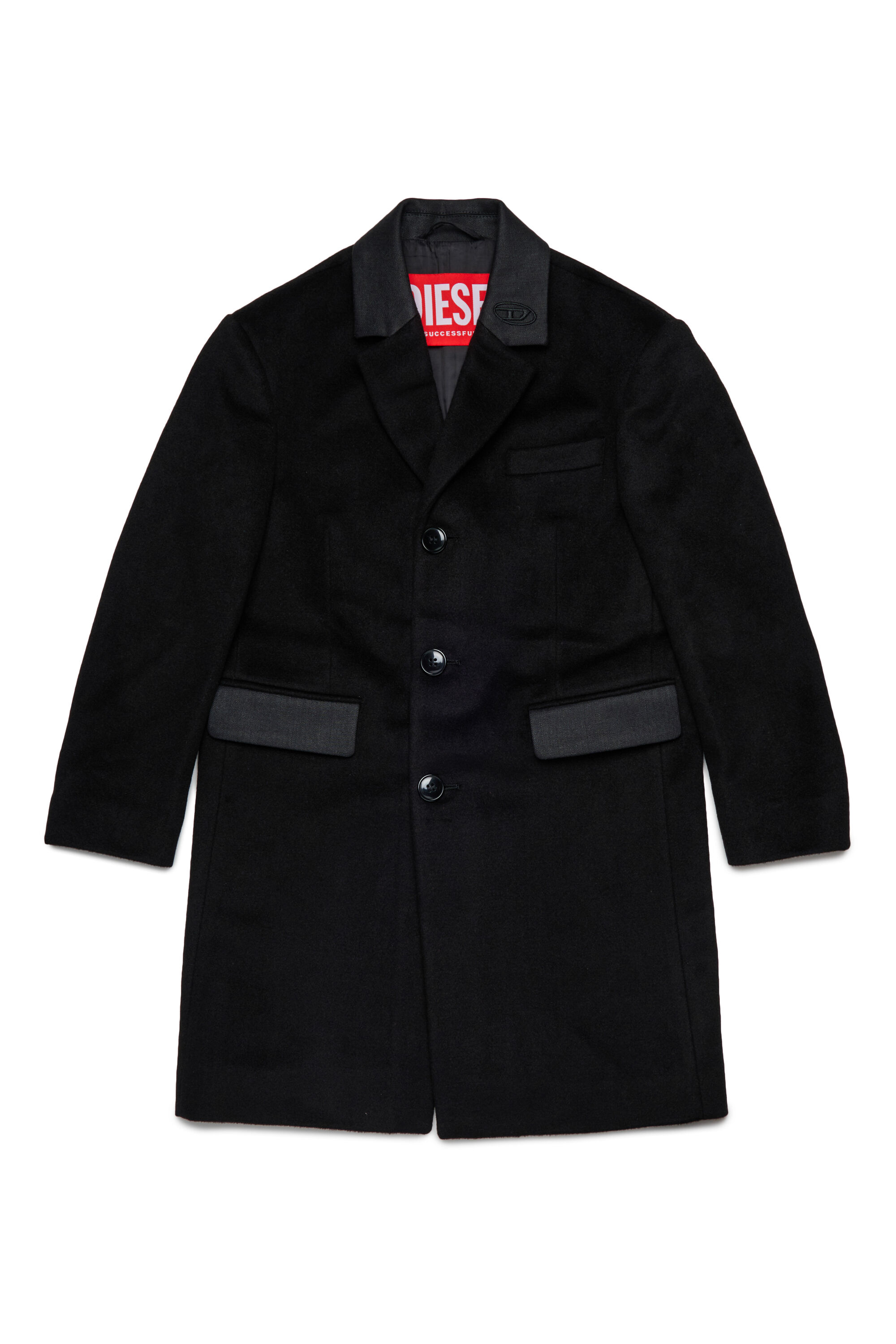 Diesel - JDERRIS, Man's Wool jacket with contrasting details in Black - 1