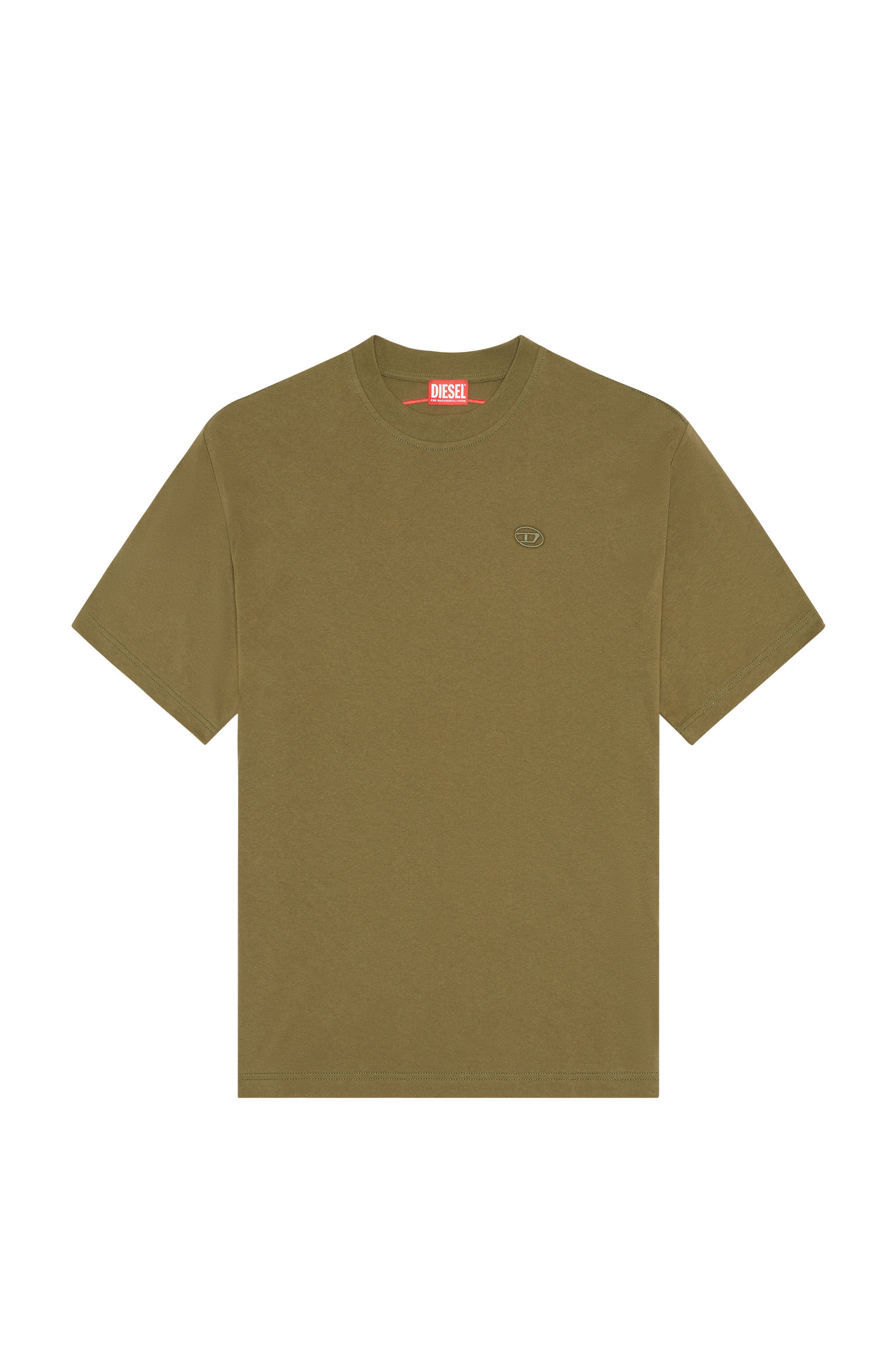 Diesel - T-BOGGY-MEGOVAL-D, Man T-shirt with maxi oval D embroidery in Green - Image 2