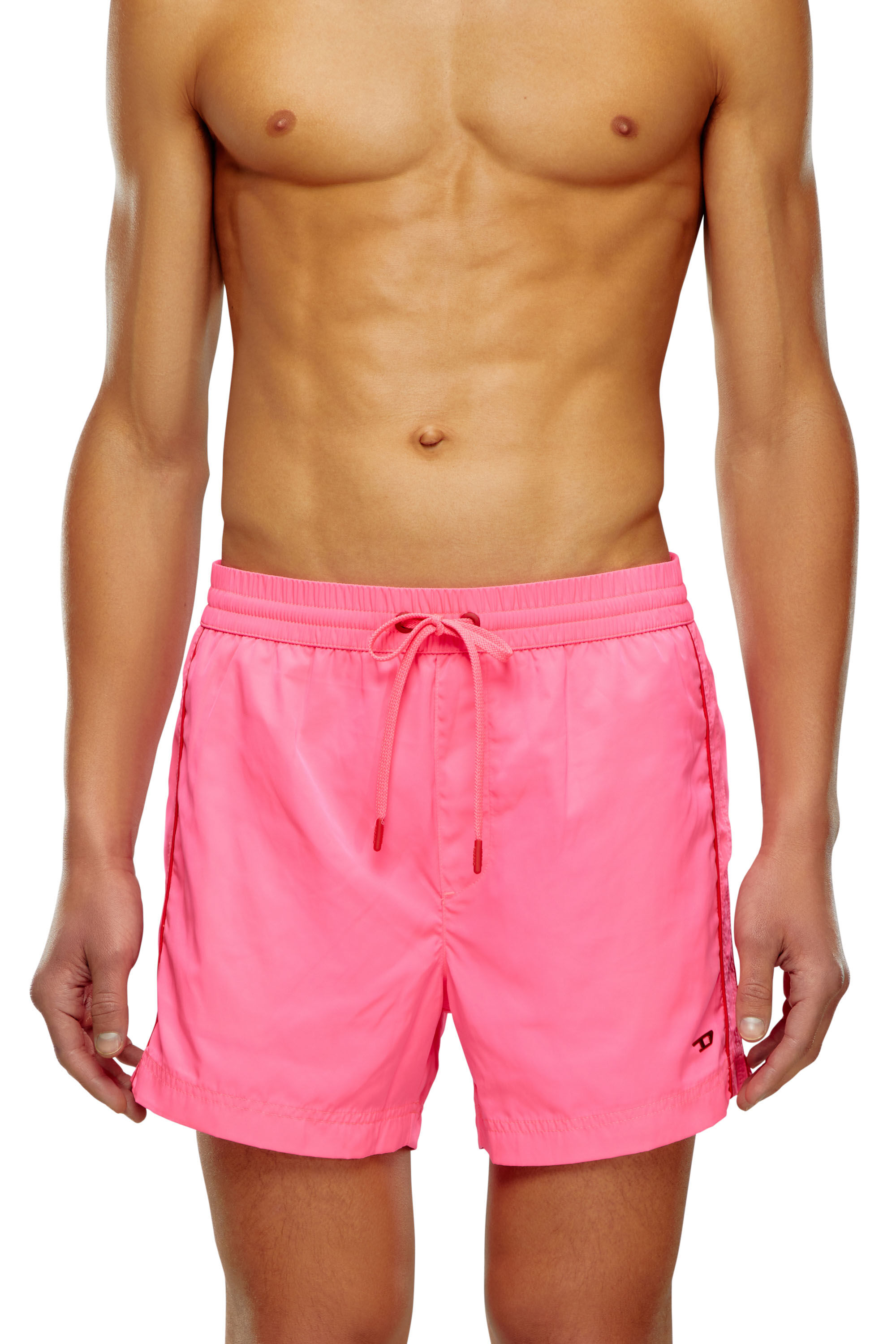 Diesel - BMBX-KEN-37, Man Mid-length swim shorts with piping in Pink - Image 1