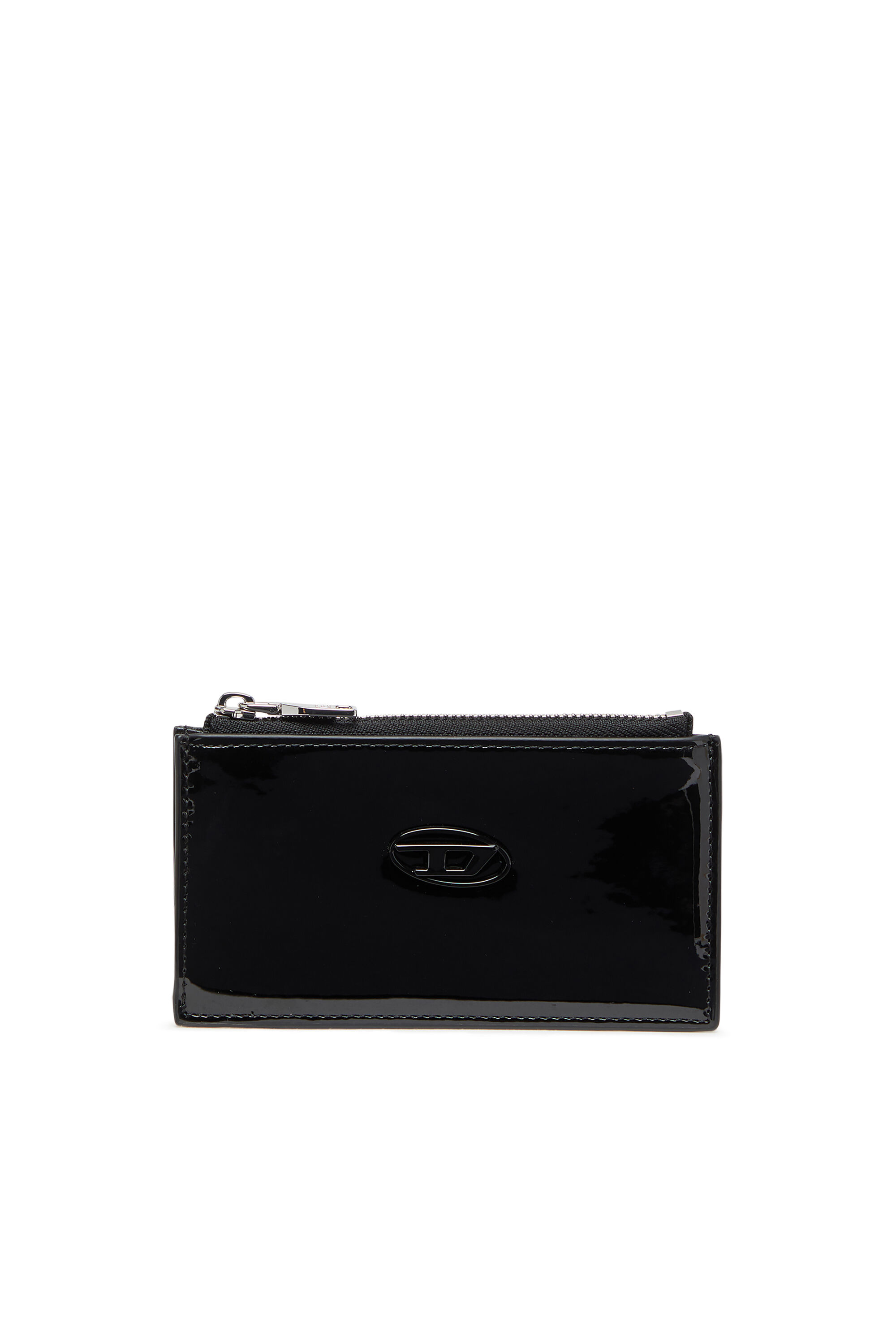 DIESEL☆ Card holder with glossy finish ブラック Women's Card holder with glossy finish | Black | Diesel