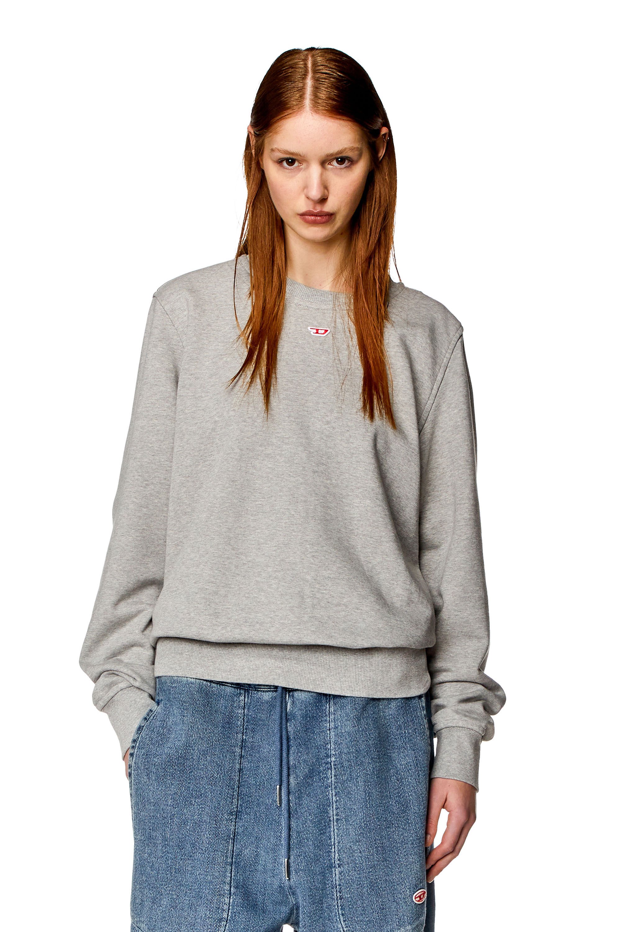 Diesel - S-GINN-D, Woman Sweatshirt with D logo in Grey - Image 3