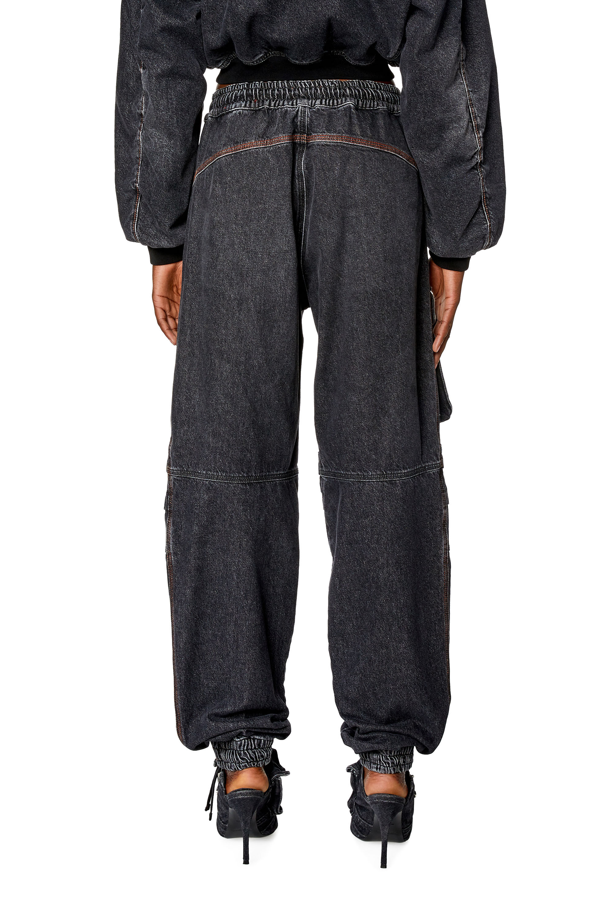 Diesel - Woman Straight Jeans D-Mirt 0HLAA, Black/Dark grey - Image 4