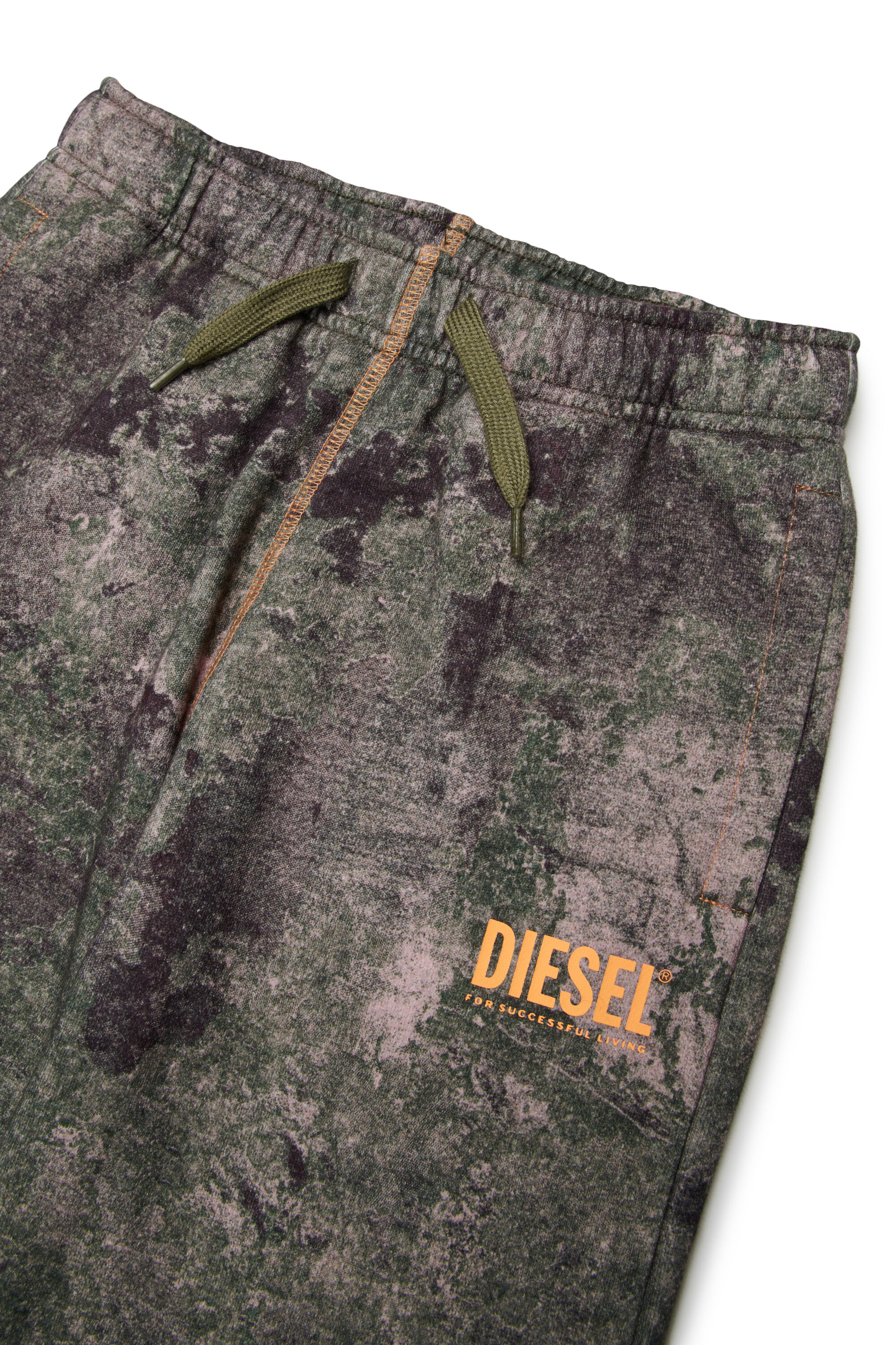 Diesel - PMIM, Man's Sweatpants with all-over marbled effect in Green - 3