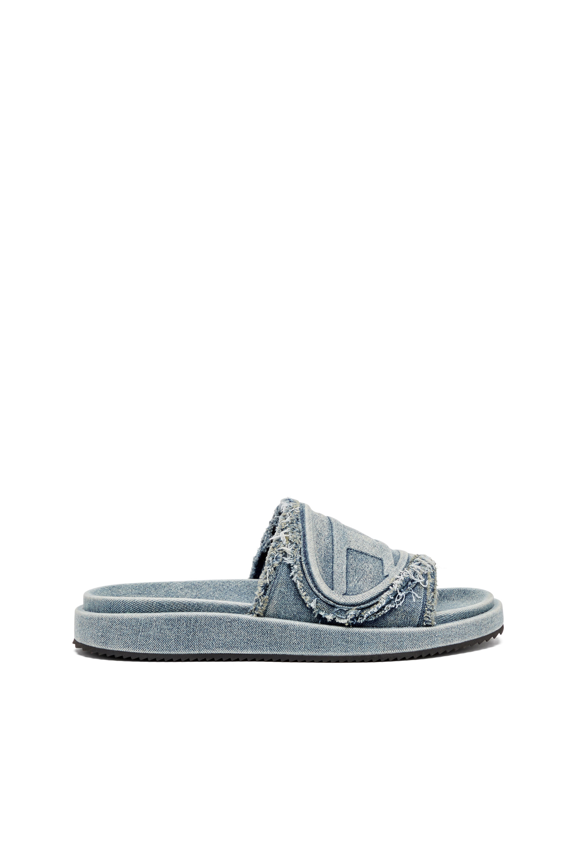 ★DIESEL★ SA Slide D Oval Sandal Denim Y03356P5257H1940 Women's Sa-Slide D-Distressed denim slides | Blue | Diesel