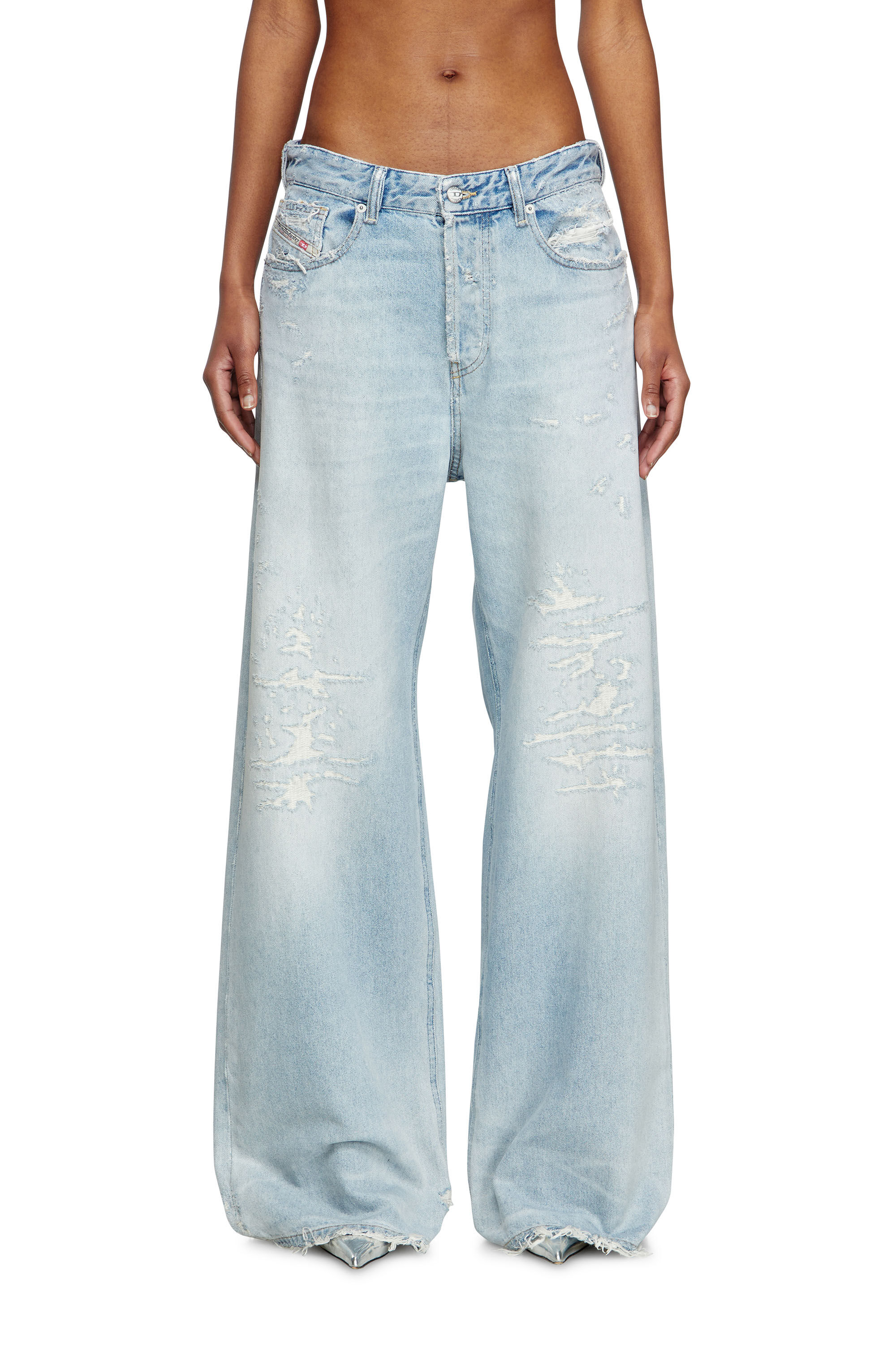 Diesel - Woman's Relaxed Jeans 1996 D-Sire 09M53, Light Blue - 3