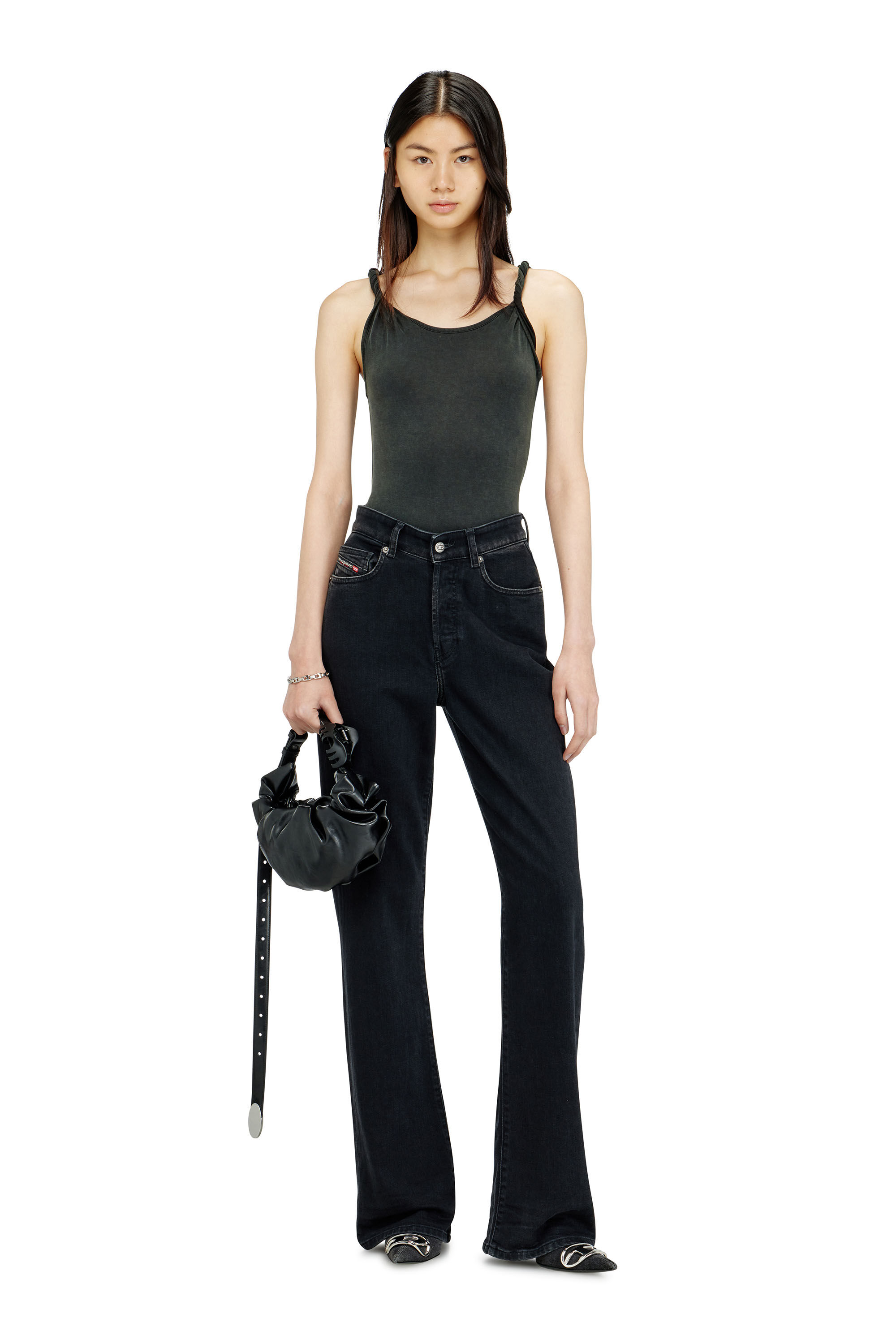 Diesel - T-TWY-S1, Woman's Tank top with twisted straps in Grey - 1