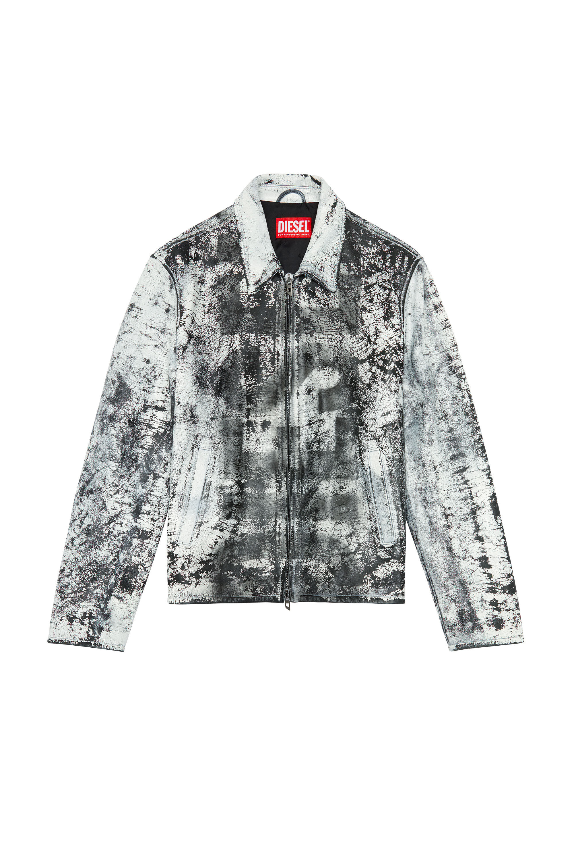 Diesel - L-PYLON-A, Man Blouson jacket in treated leather in Multicolor - Image 2