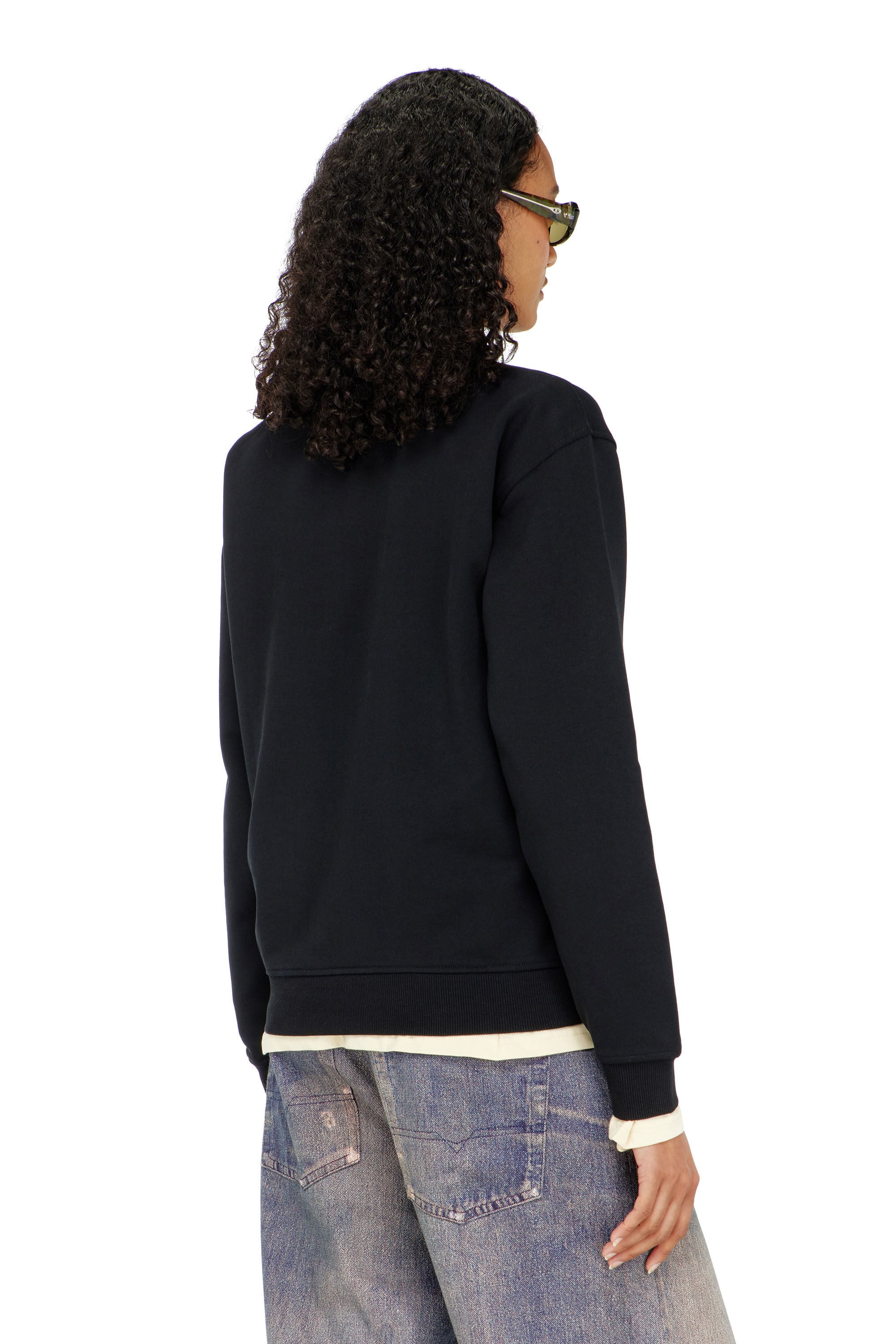 Diesel - F-NORMY-OD, Woman's Cotton sweatshirt with Oval D embroidery in Black - 4