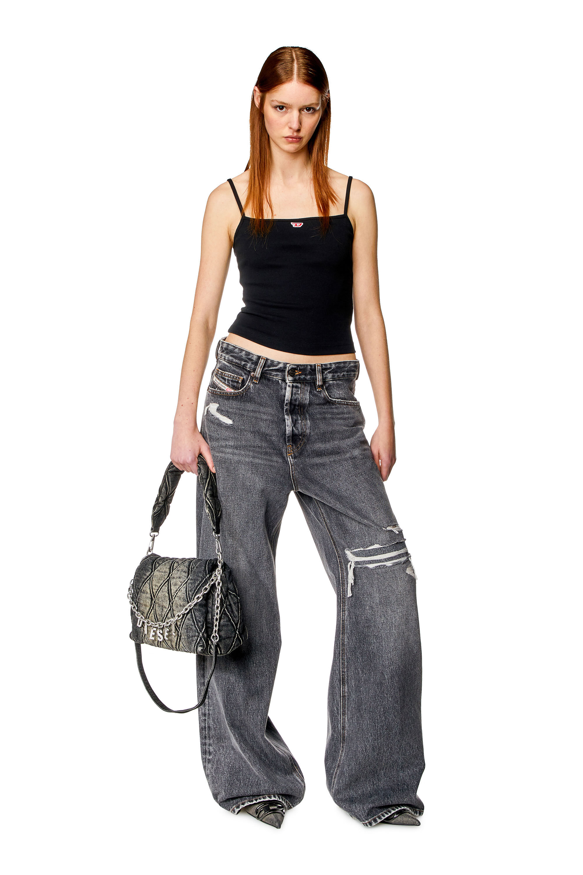 某メーカー Straight Woman: D-Sire 1996 Black/Dark Diesel | Jeans Baggy grey パンツ