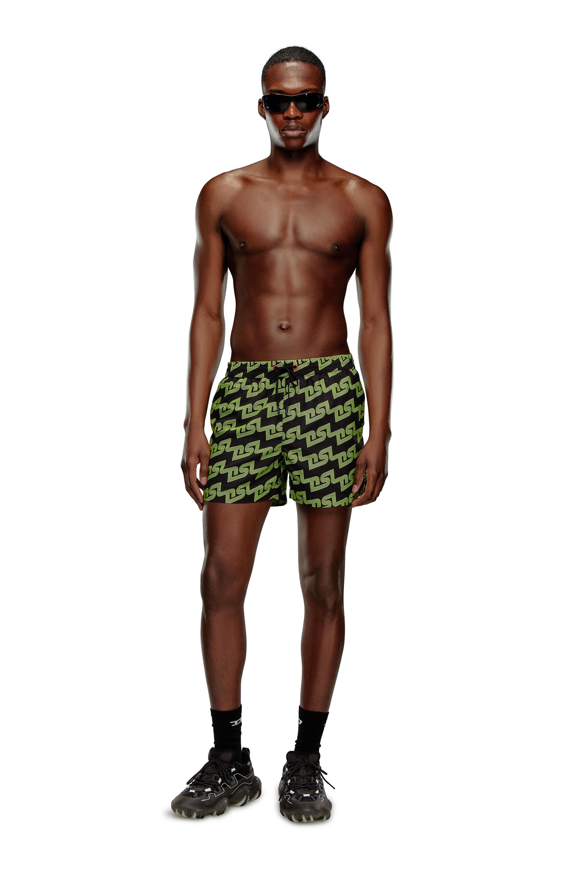Diesel - BMBX-KEN-37, Man Mid-length swim shorts with DSL print in Multicolor - Image 2