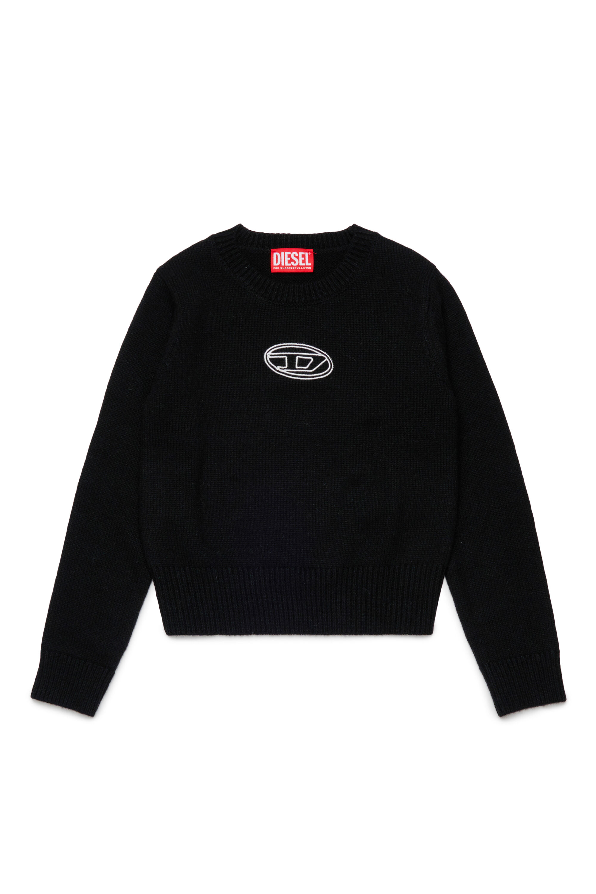 Diesel - KLESSY, Woman's Wool blend sweater with logo in Black - 1