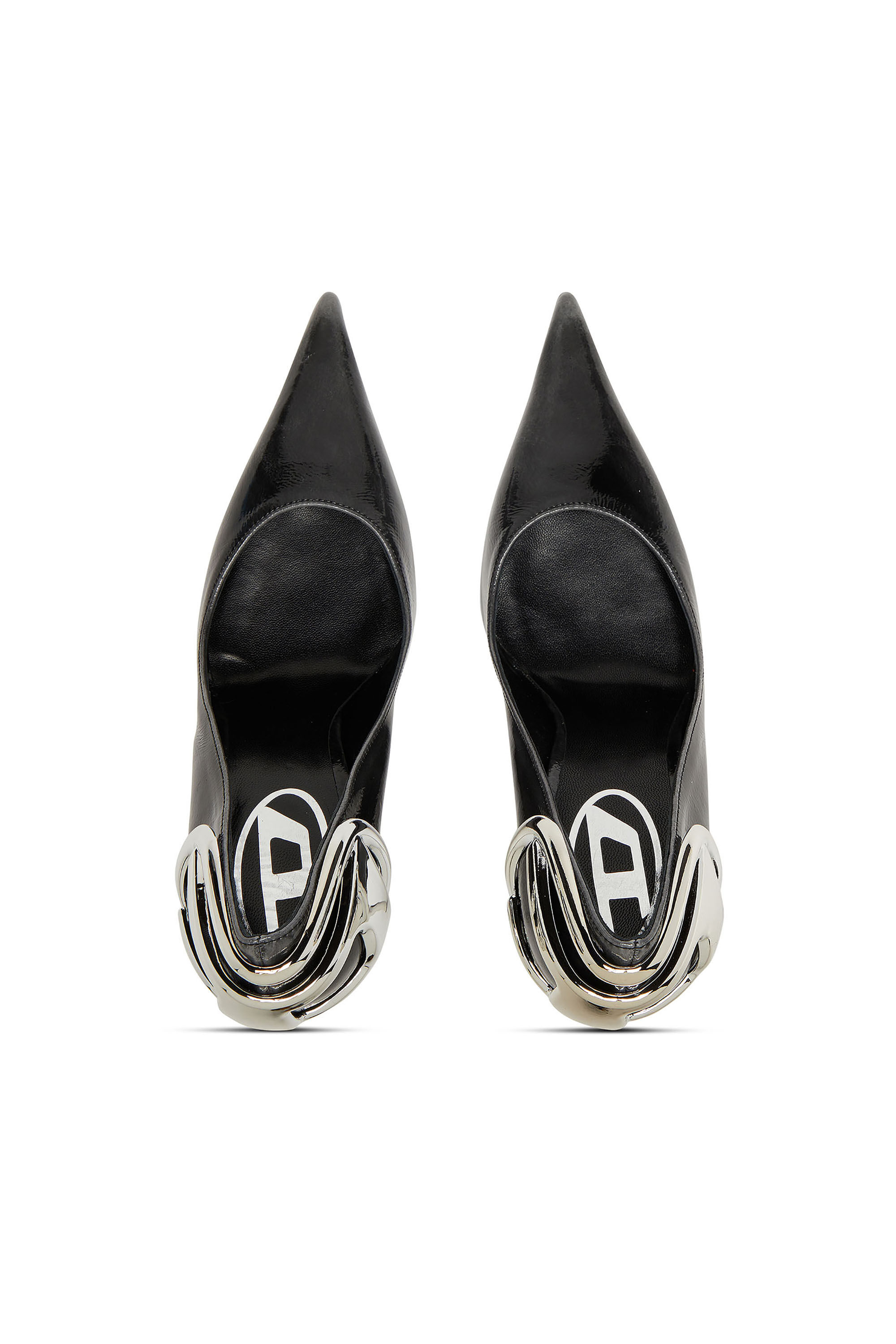 Diesel - D-TEN&HALF P, Woman's Pumps in patent pull-up leather in Black - 4