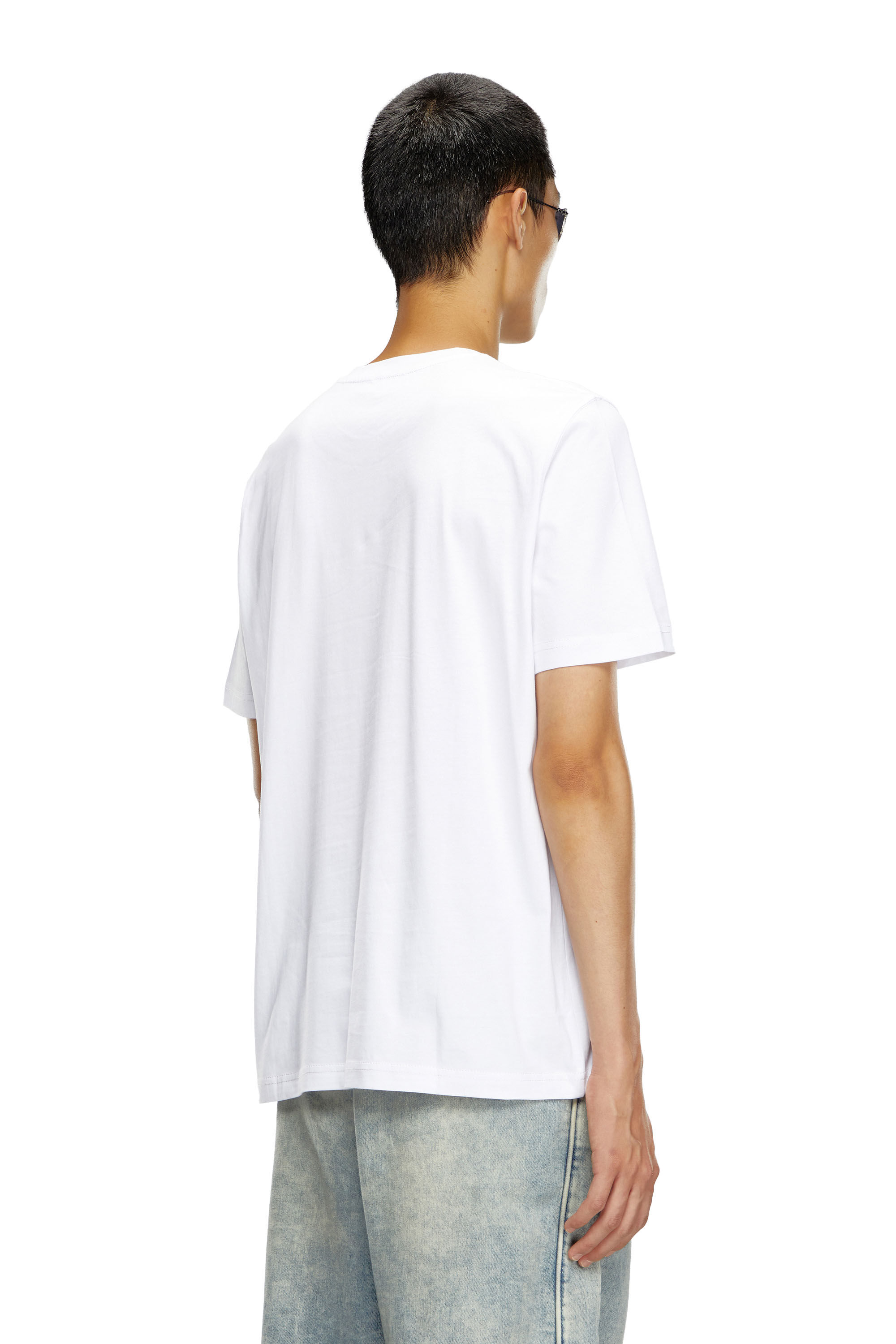 Diesel - T-ADJUST-K17, Man's T-shirt with peephole logo in White - 4