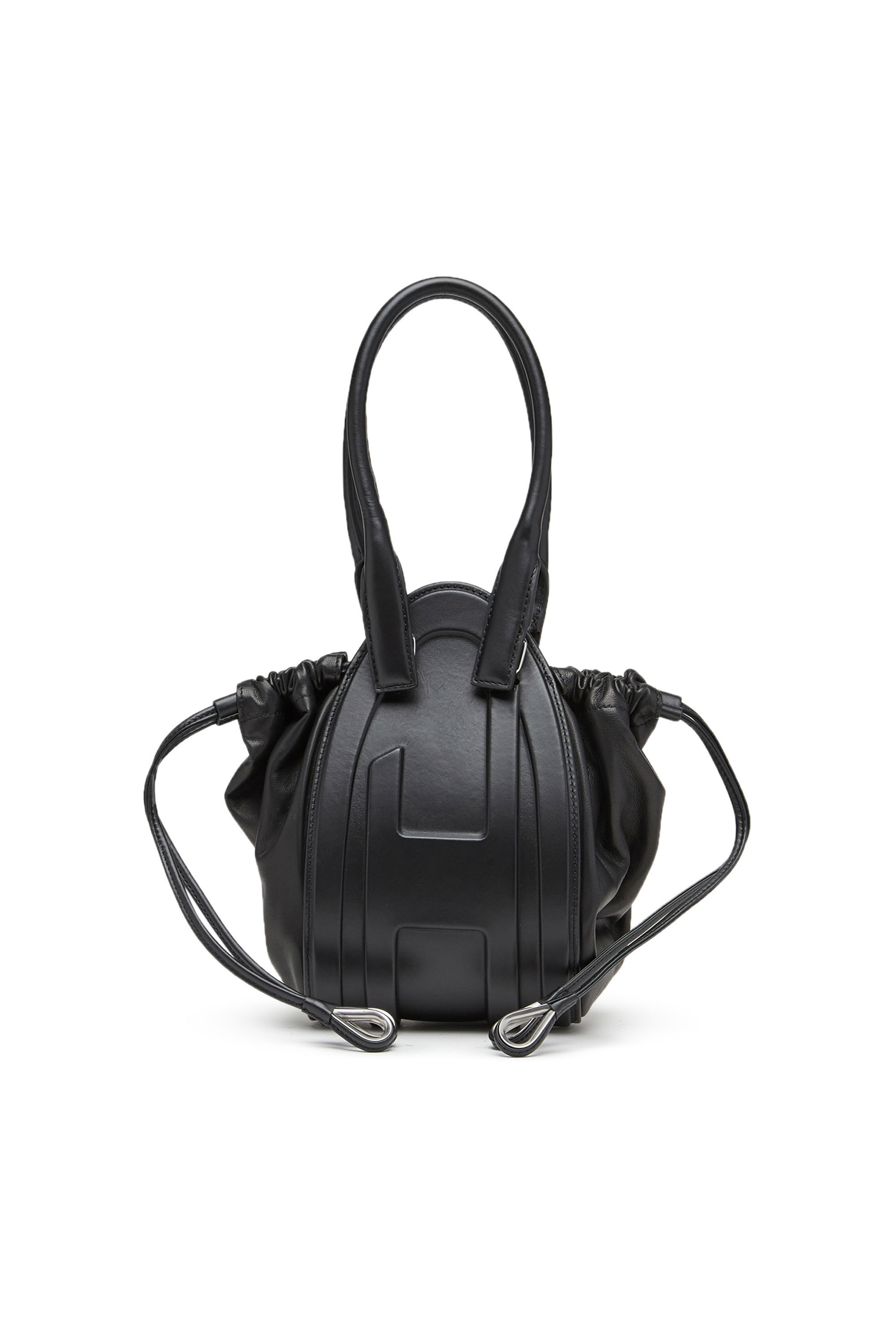 Diesel - 1DR-FOLD XS, Woman 1DR-Fold XS-Oval logo handbag in nappa leather in Black - Image 1