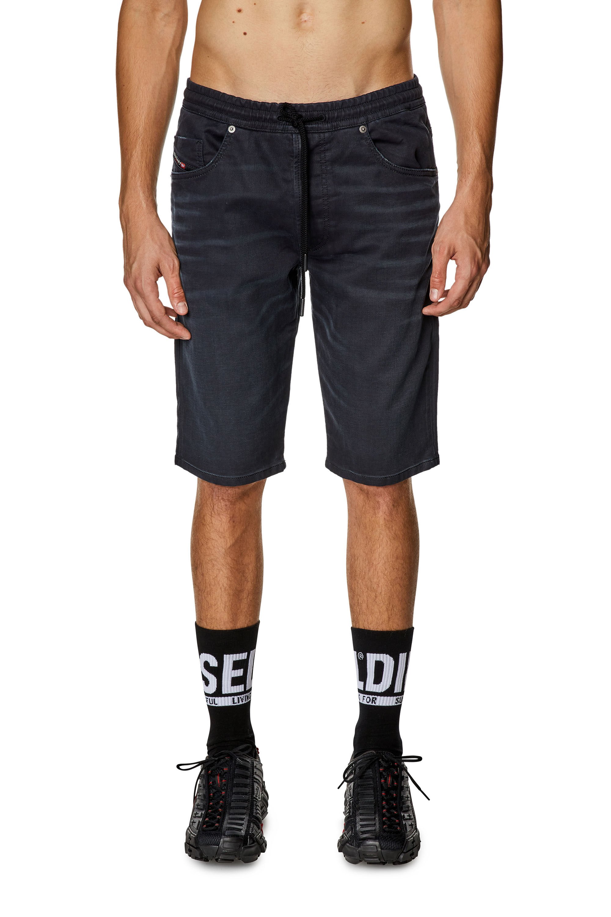 Diesel - 2033 D-KROOLEY-SHORT JOGG, Man Chino shorts in JoggJeans in Black - Image 3