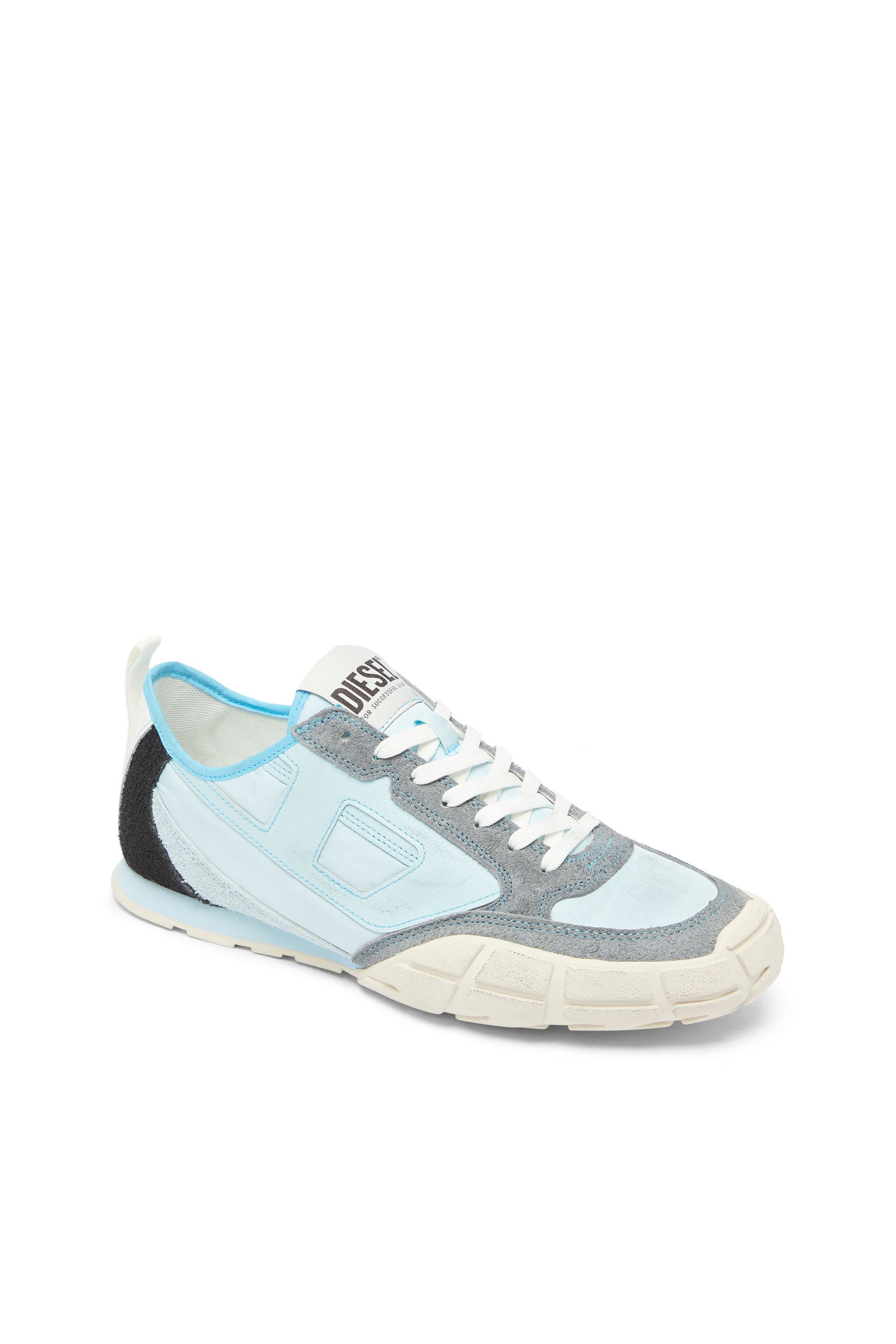 Diesel - S-PAGODHA LOW, Man's S-Pagodha - Sneakers in leather and nylon in Light Blue - 6