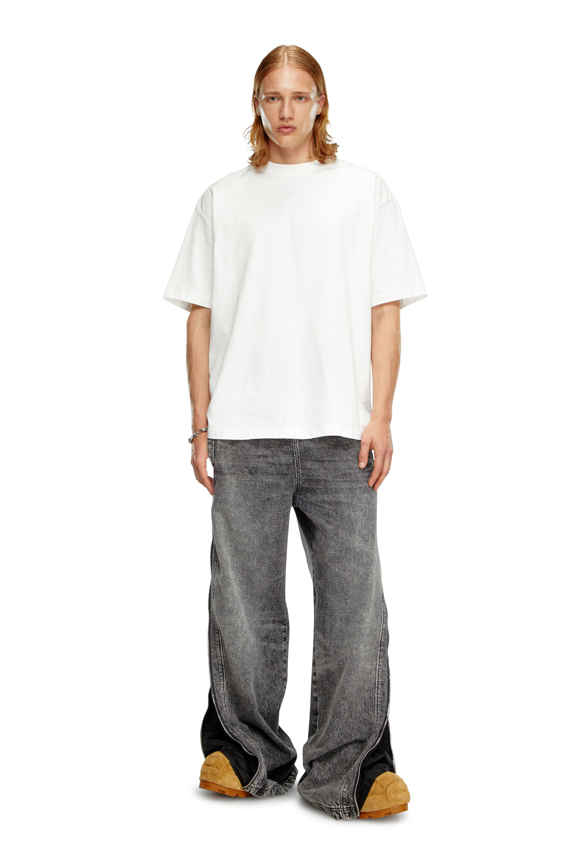 Diesel - T-BOGGY-MEGOVAL-D, Man T-shirt with maxi oval D embroidery in White - Image 1