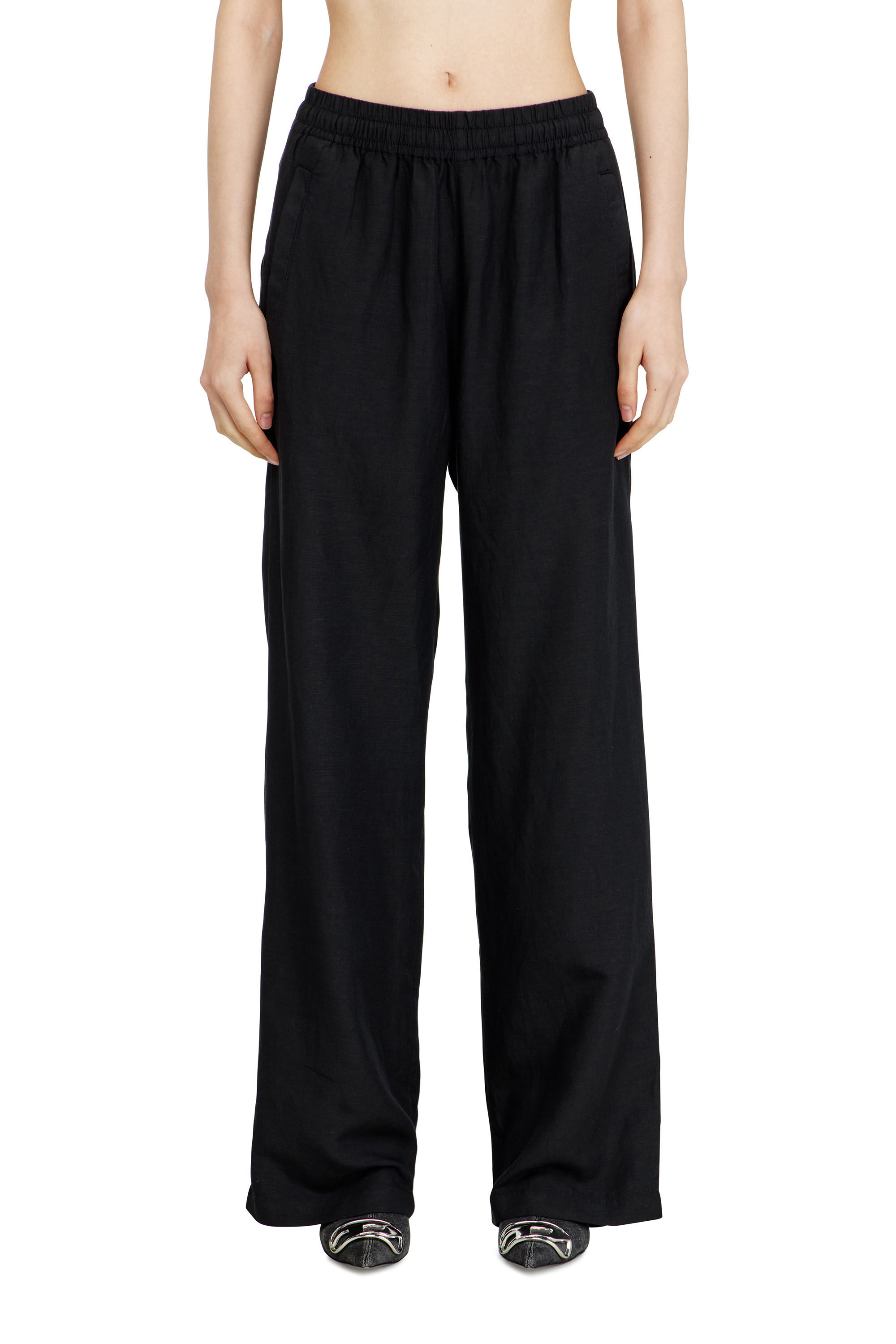 Diesel - P-THECK-PGBS, Unisex's Linen-blend pants in Black - 5