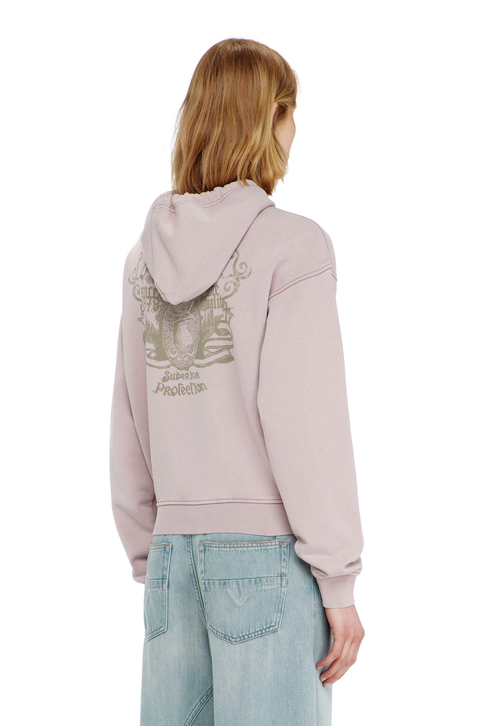 Diesel - F-PHOENY, Woman's Hoodie with prints and rhinestone studs in null - 4