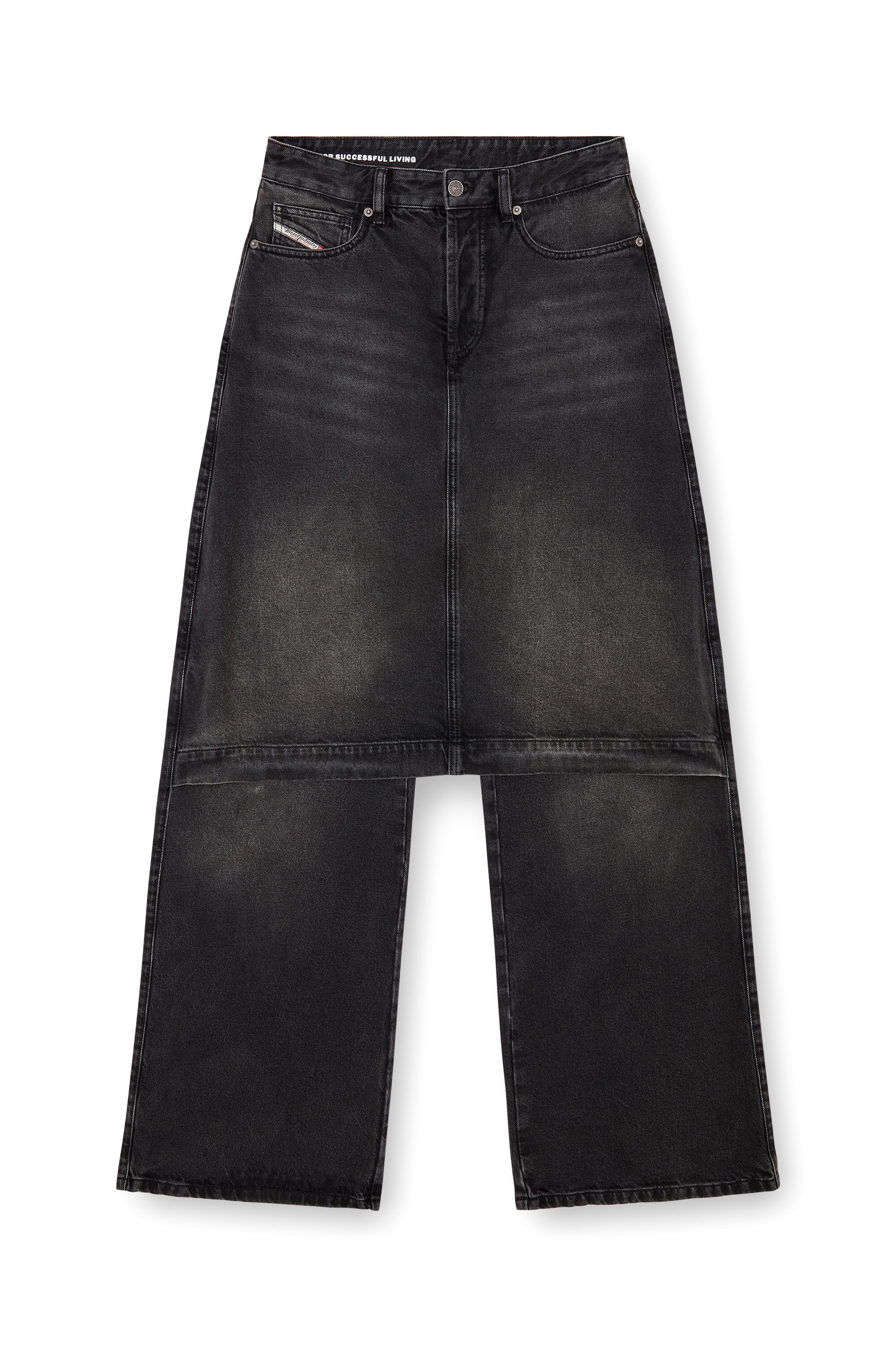 Diesel - Woman Straight Jeans D-Syren 0CBDG, Black/Dark grey - Image 2