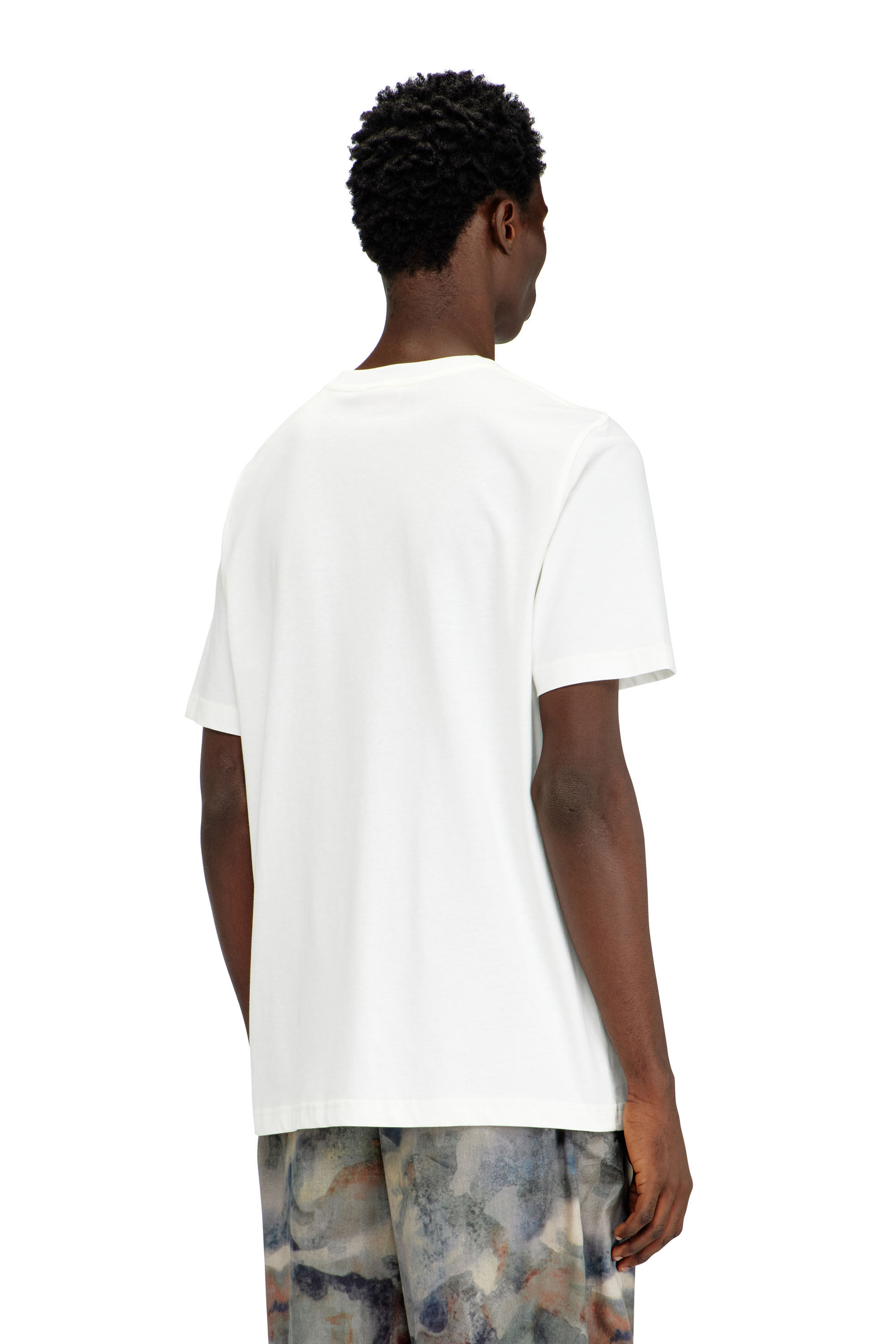 Diesel - T-ADJUST-V4, Man's T-shirt with camouflage patch in White - 4