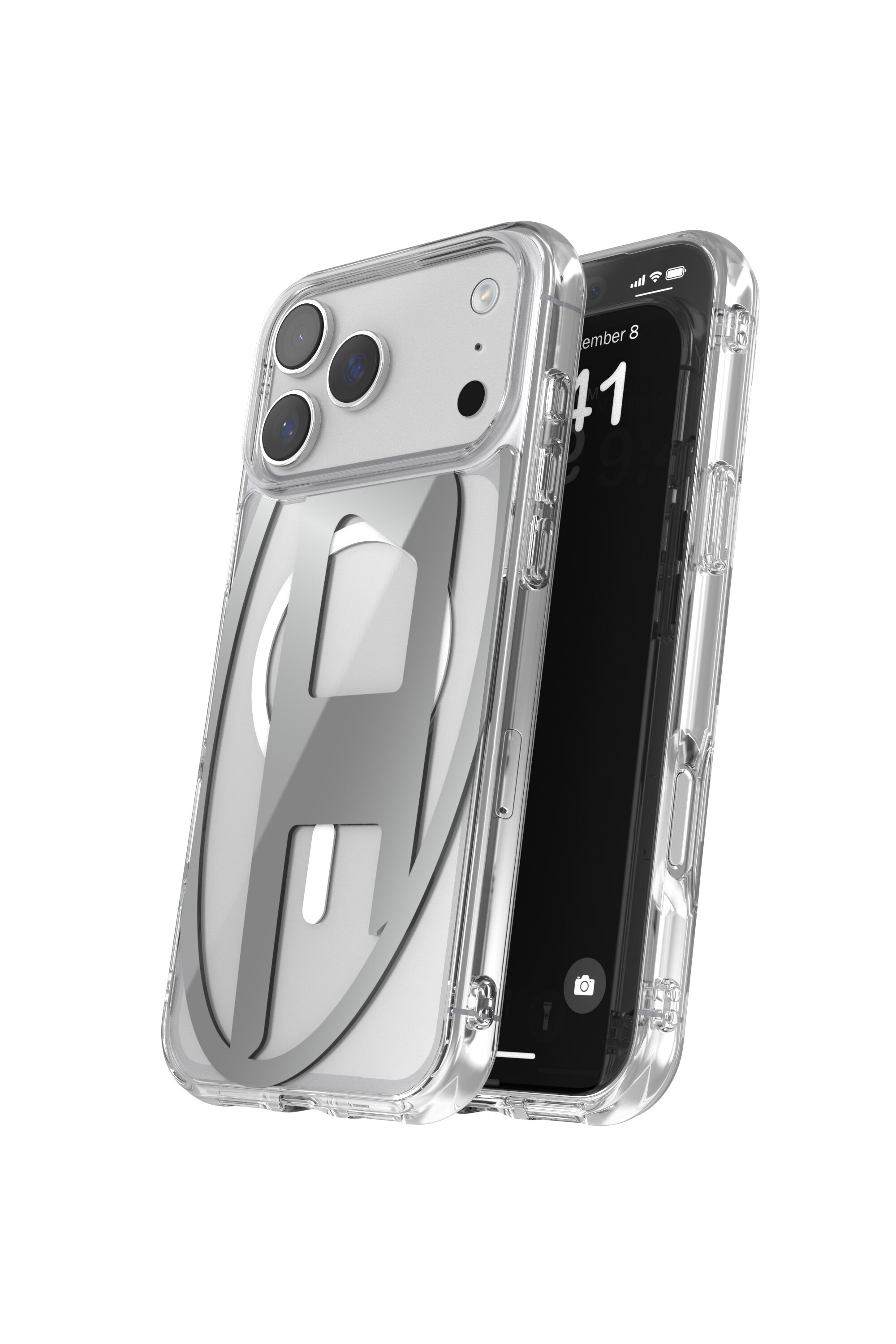 Diesel - 60414 AOP CASE, Unisex's Oval D metallic case with magsafe for iPhone 17 Pro Max in Grey - 3