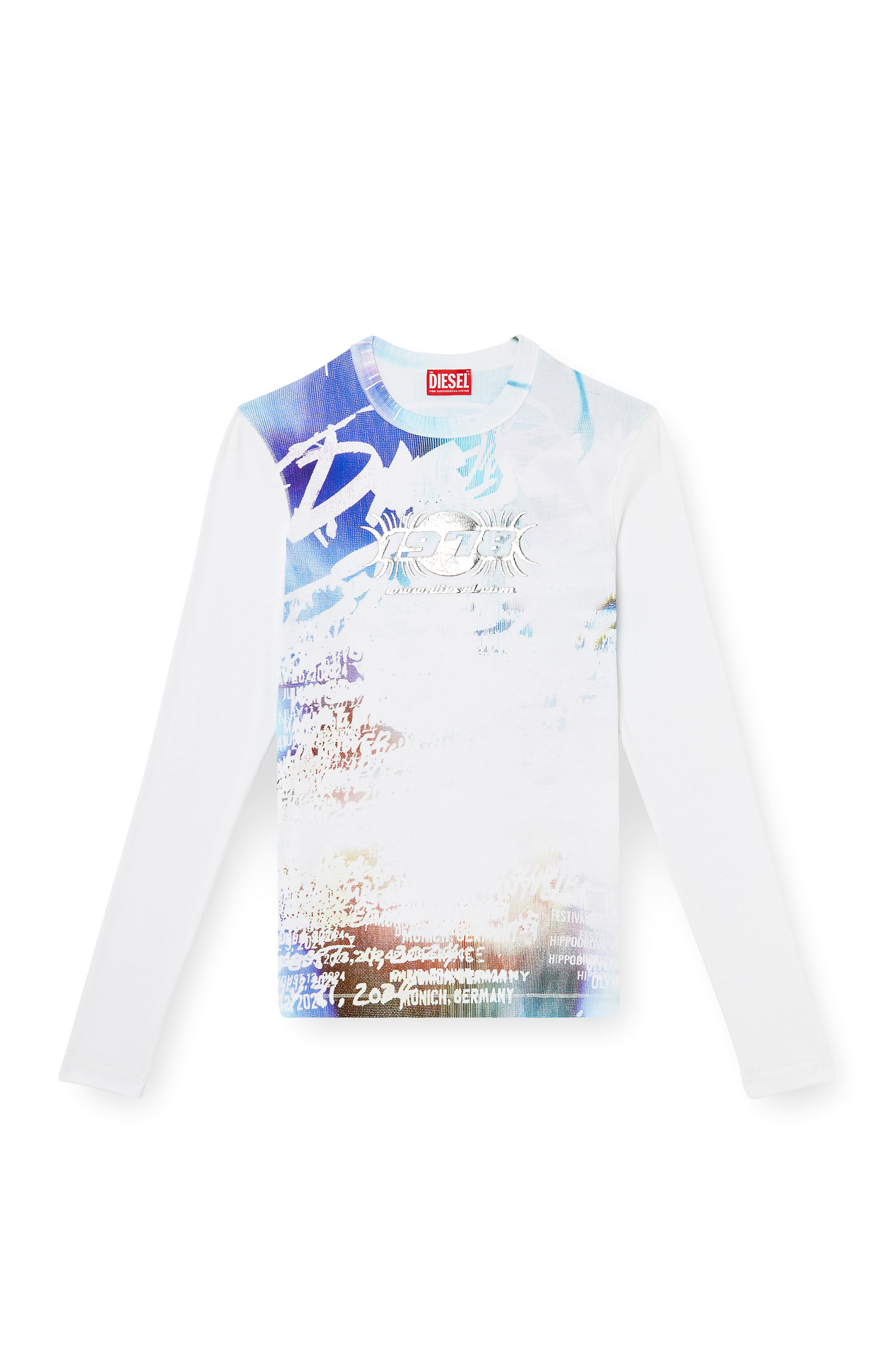 Diesel - T-RIBBER-LS-T3, Man's Long-sleeve T-shirt with graffiti print in null - 4