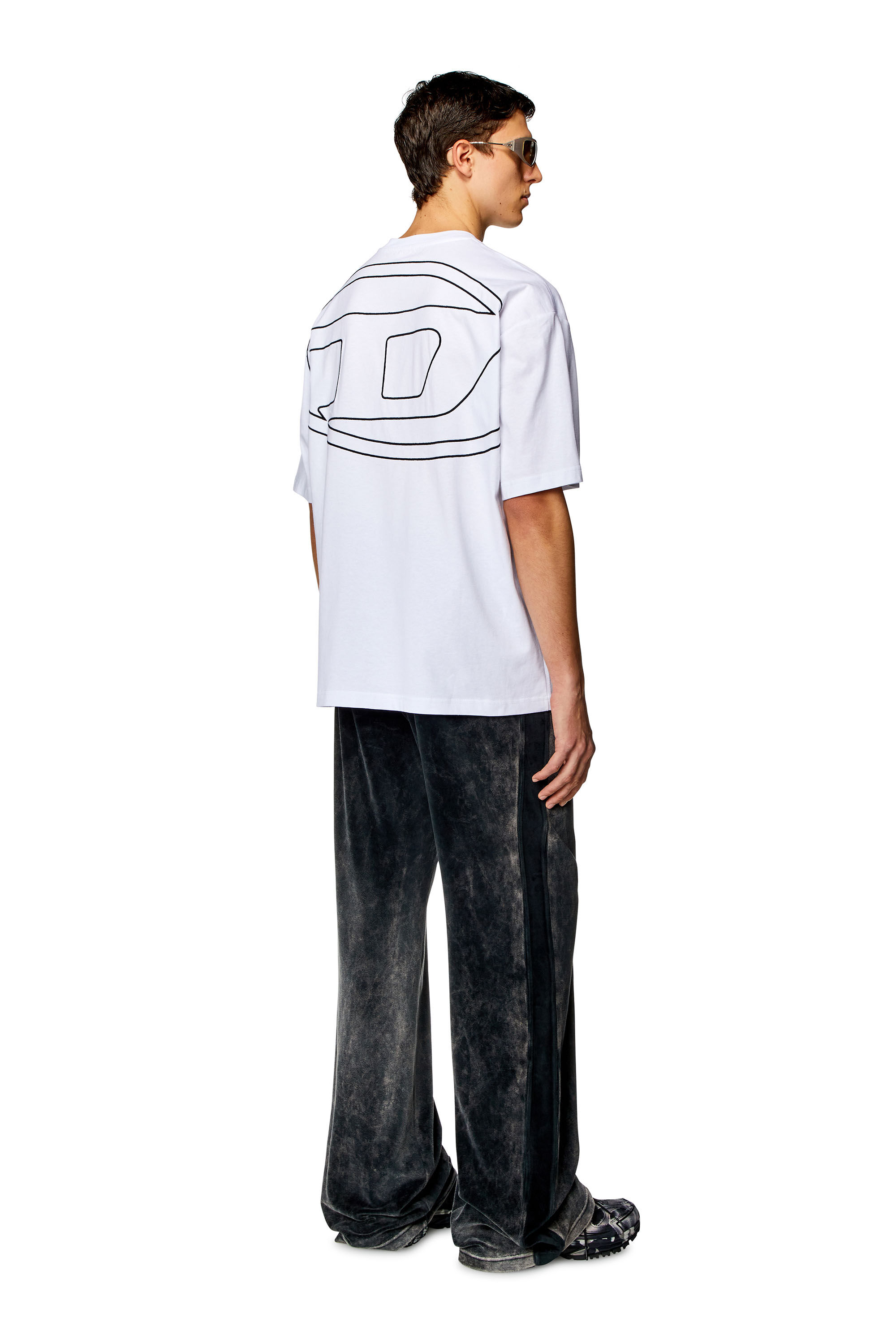 Diesel - T-BOGGY-MEGOVAL-D, Man T-shirt with maxi oval D embroidery in White - Image 1