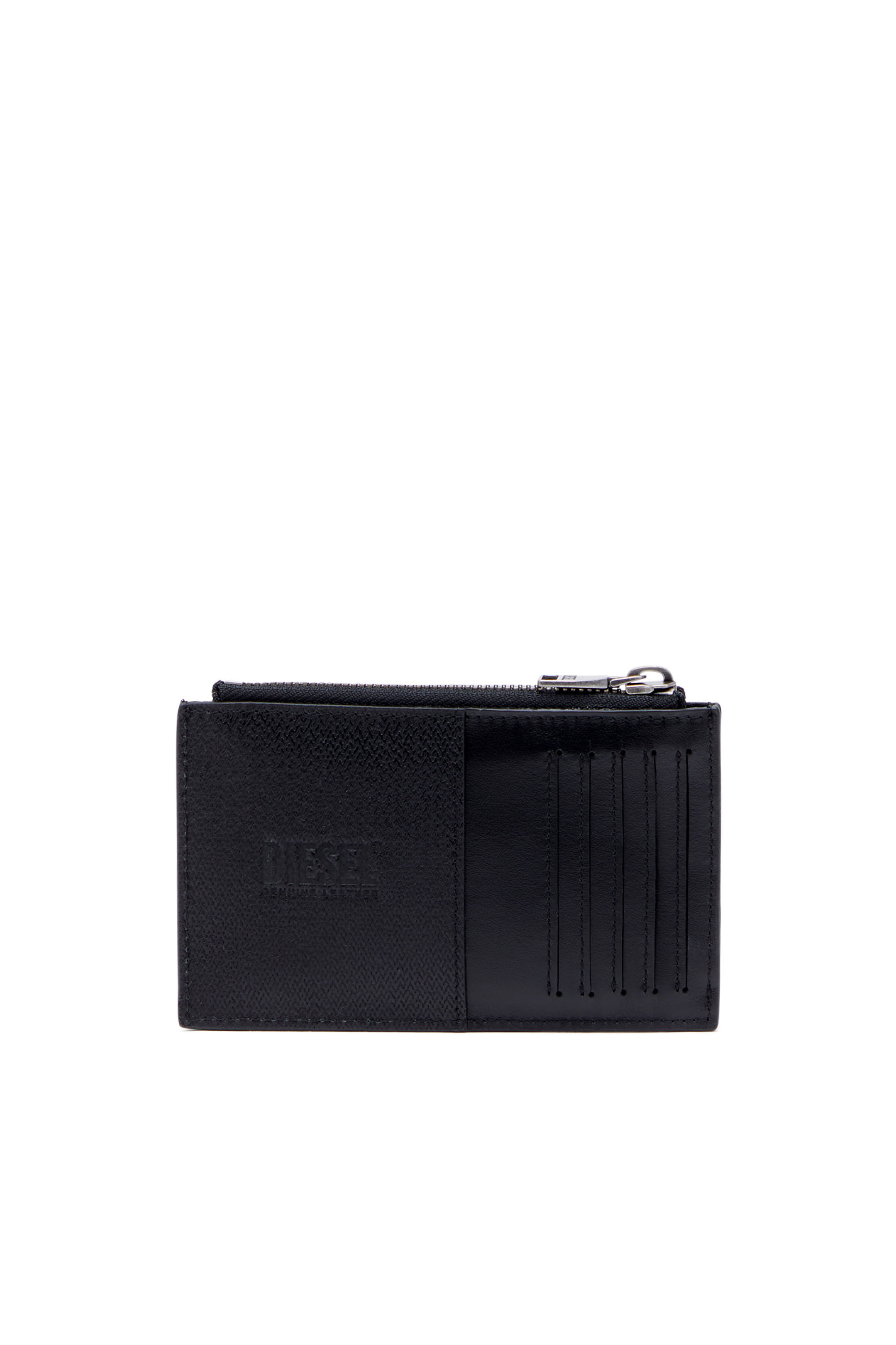 Diesel - CARD HOLDER COIN M, Man Slim card holder in textured leather in Black - Image 2