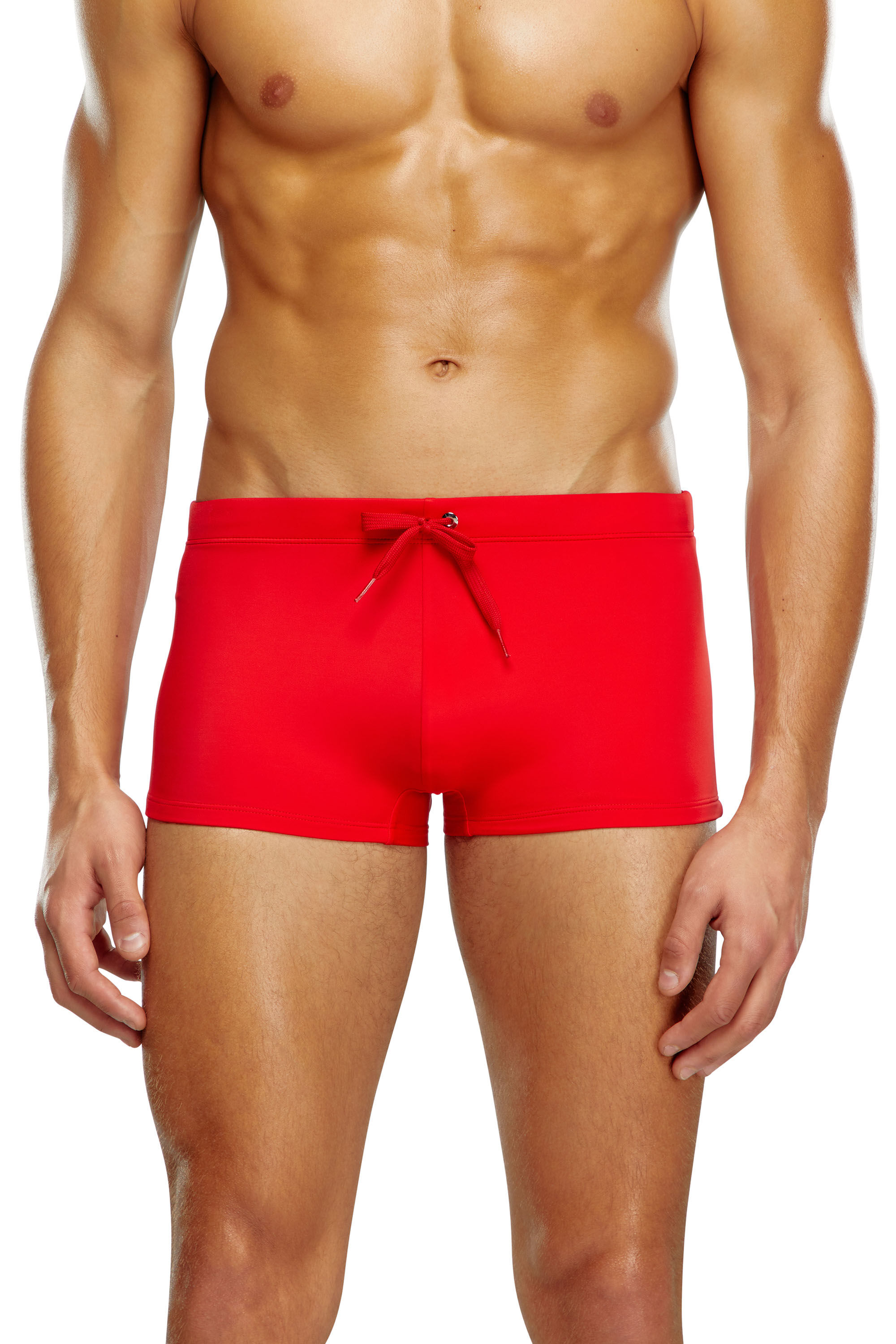 Diesel - BMBX-BRAD, Man Swim boxer briefs with back logo print in Red - Image 1