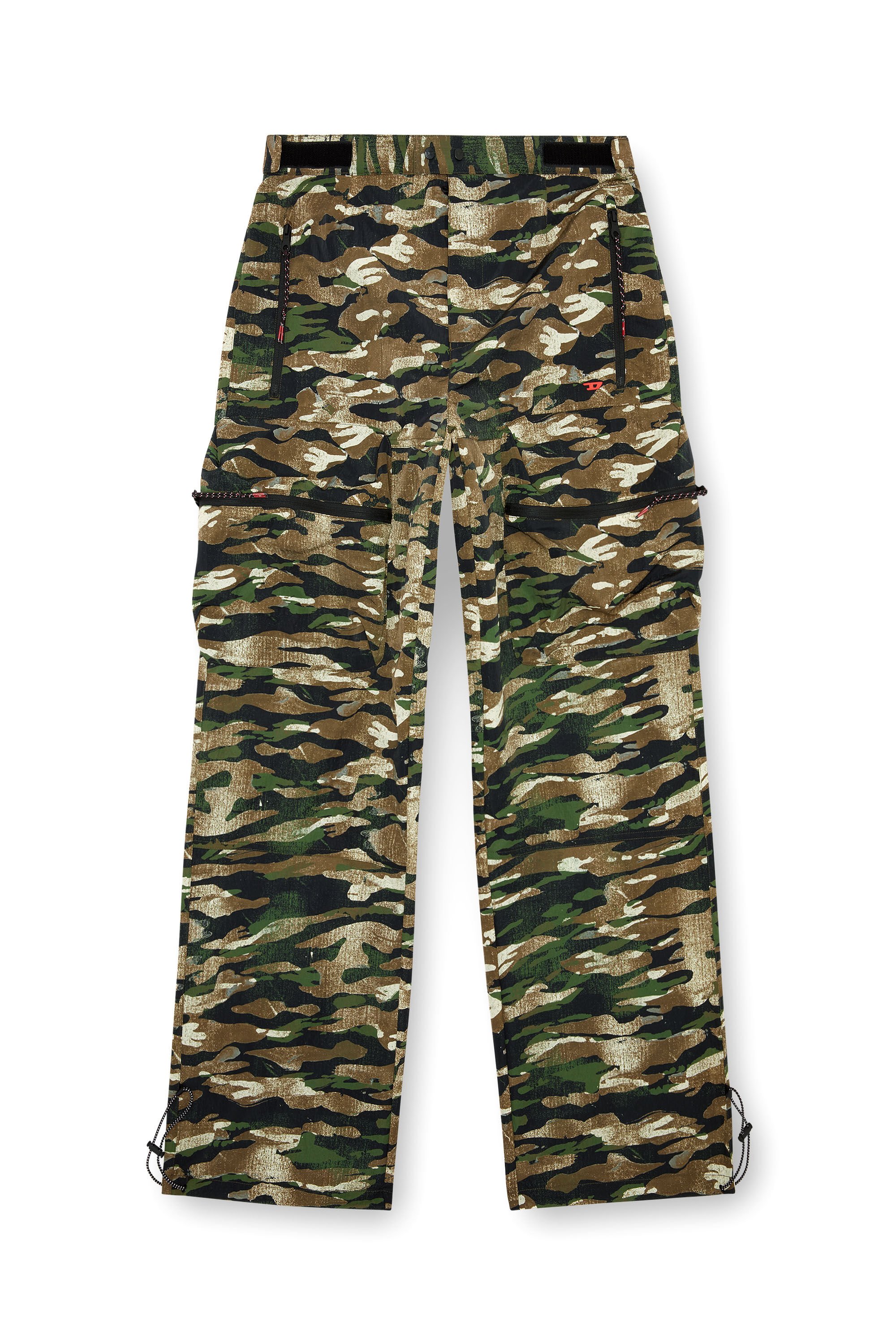 Diesel - AMSB-AMBROSE-WT23, Man Nylon cargo pants with worn camo print in Multicolor - Image 2