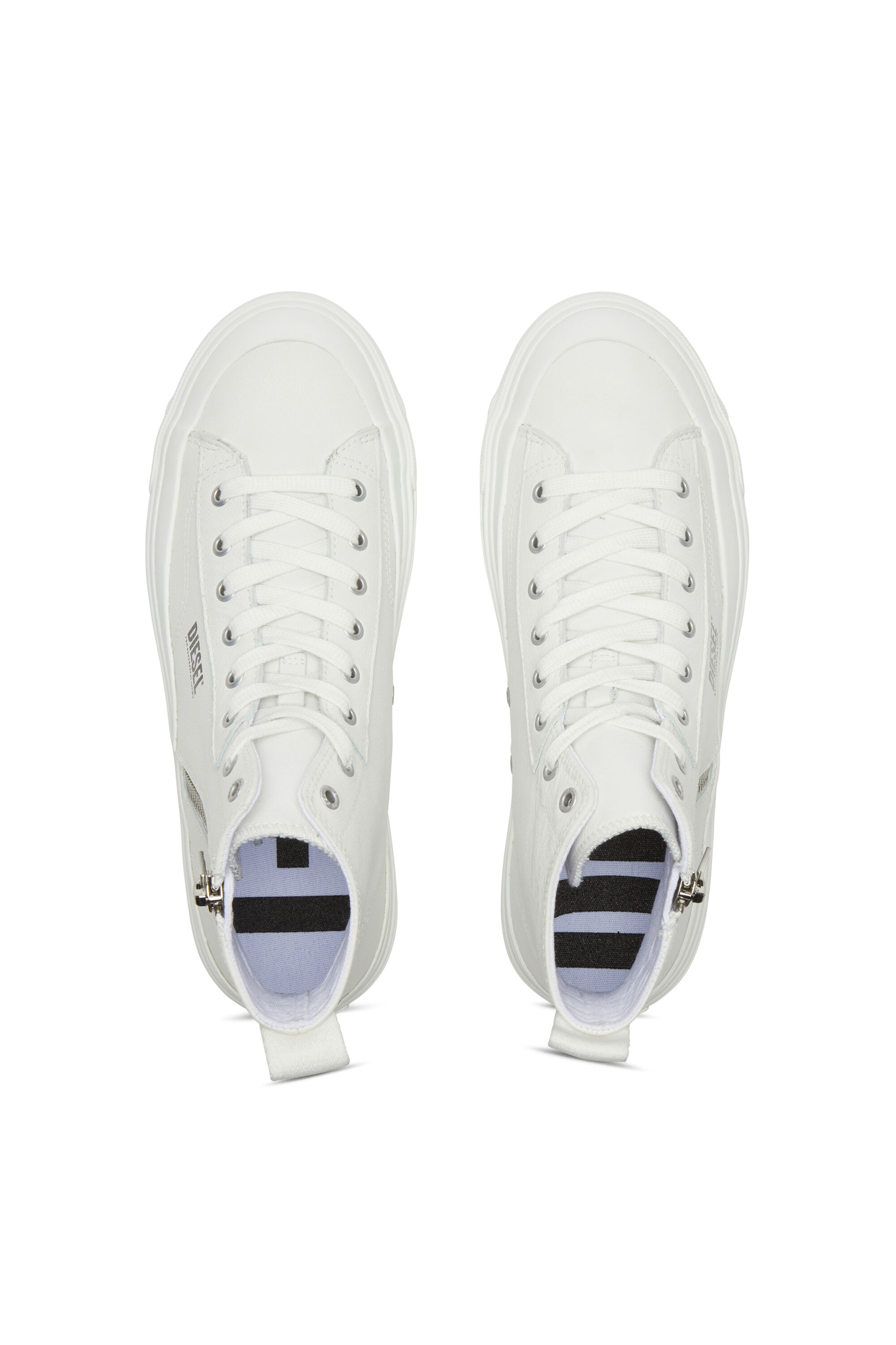 Diesel - S-ATHOS DV MID, Man S-Athos Dv Mid - High-top sneakers with side zip in White - Image 4