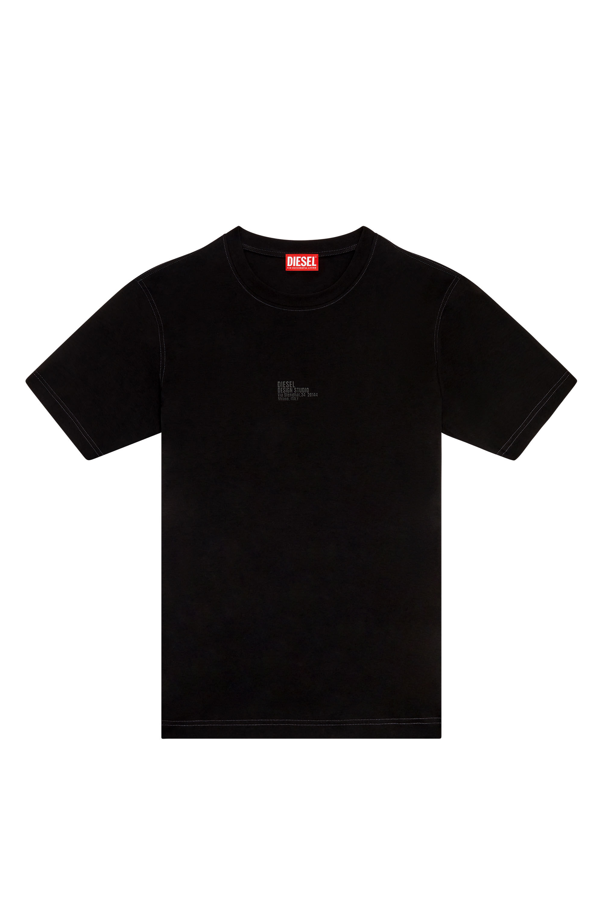 Diesel - T-MUST-SLITS-N2, Man T-shirt with Diesel Studio print in Black - Image 2