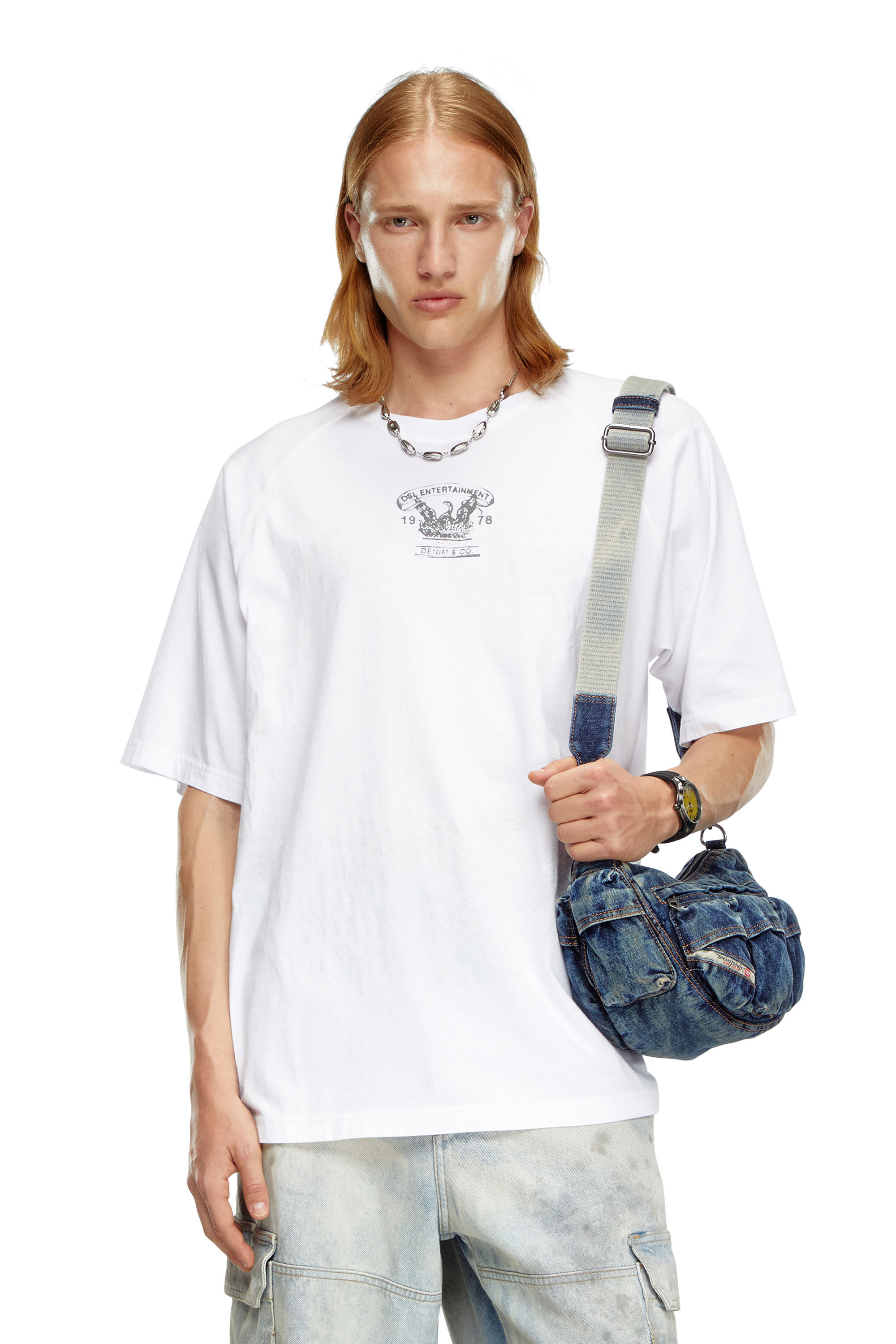 Diesel - T-ROXT-Q1, Man T-shirt with inside-out print in White - Image 3